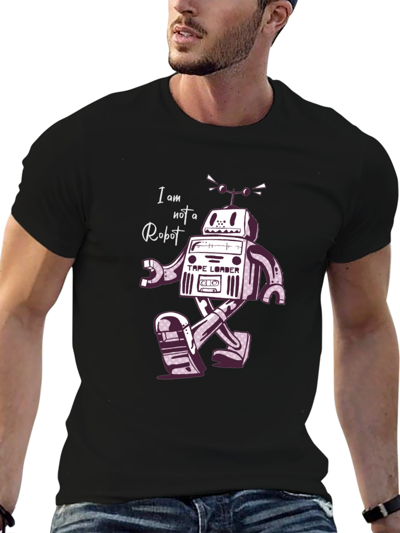 Retro Robot T-Shirt - I Am Not A Robot!