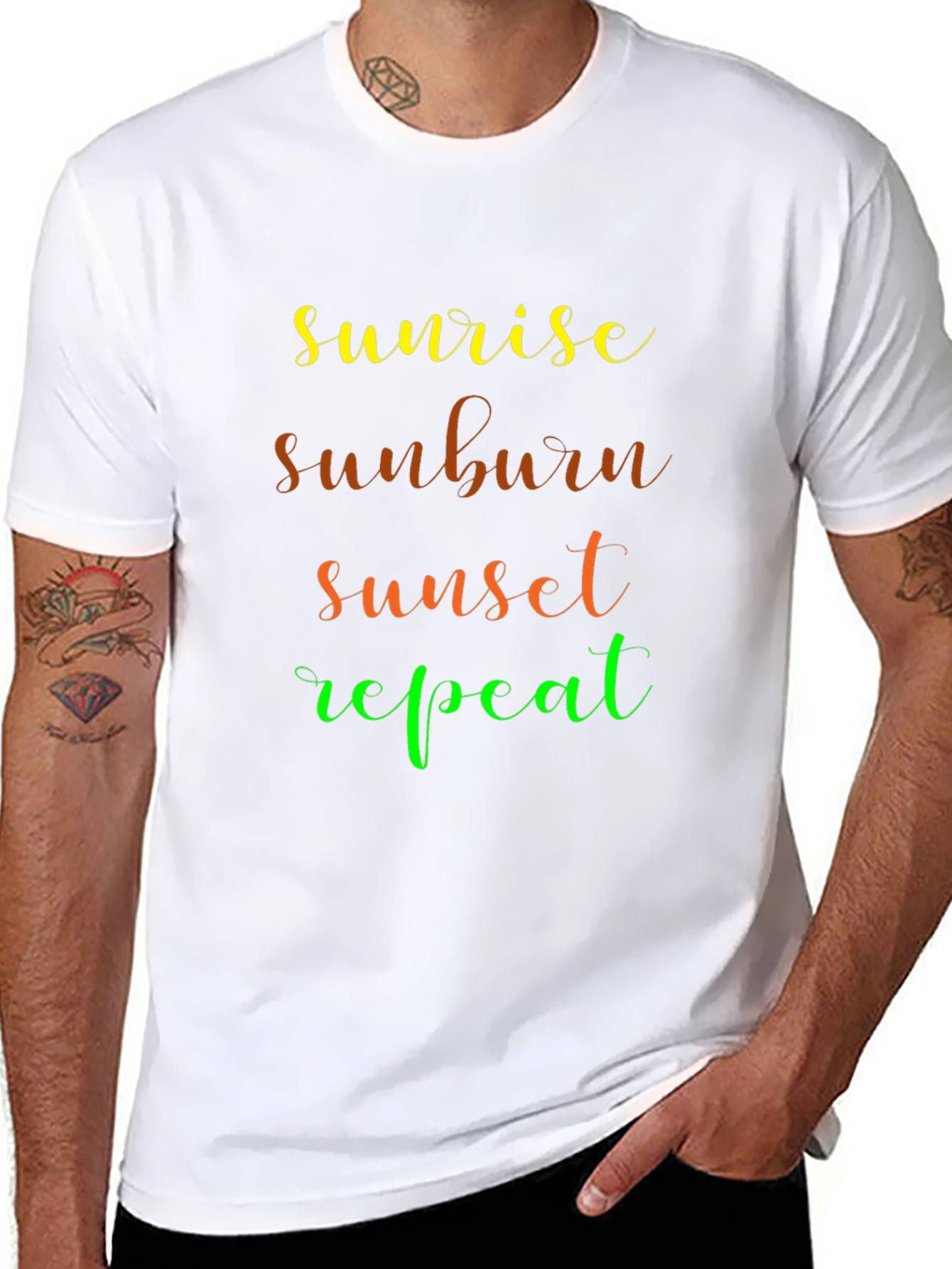 Sunrise Sunburn Sunset Repeat Graphic Tee