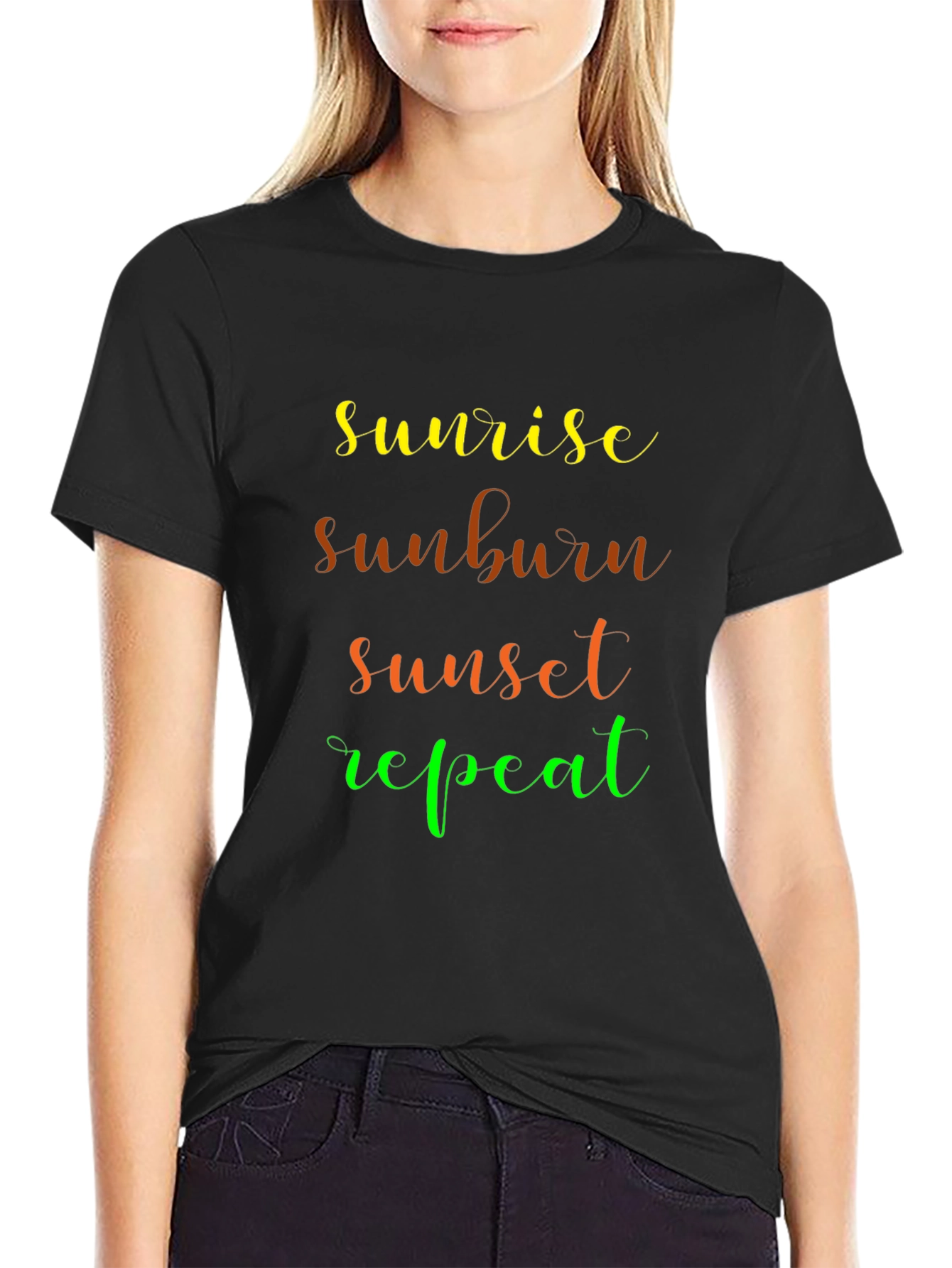 Sunrise Sunburn Sunset Repeat Graphic Tee