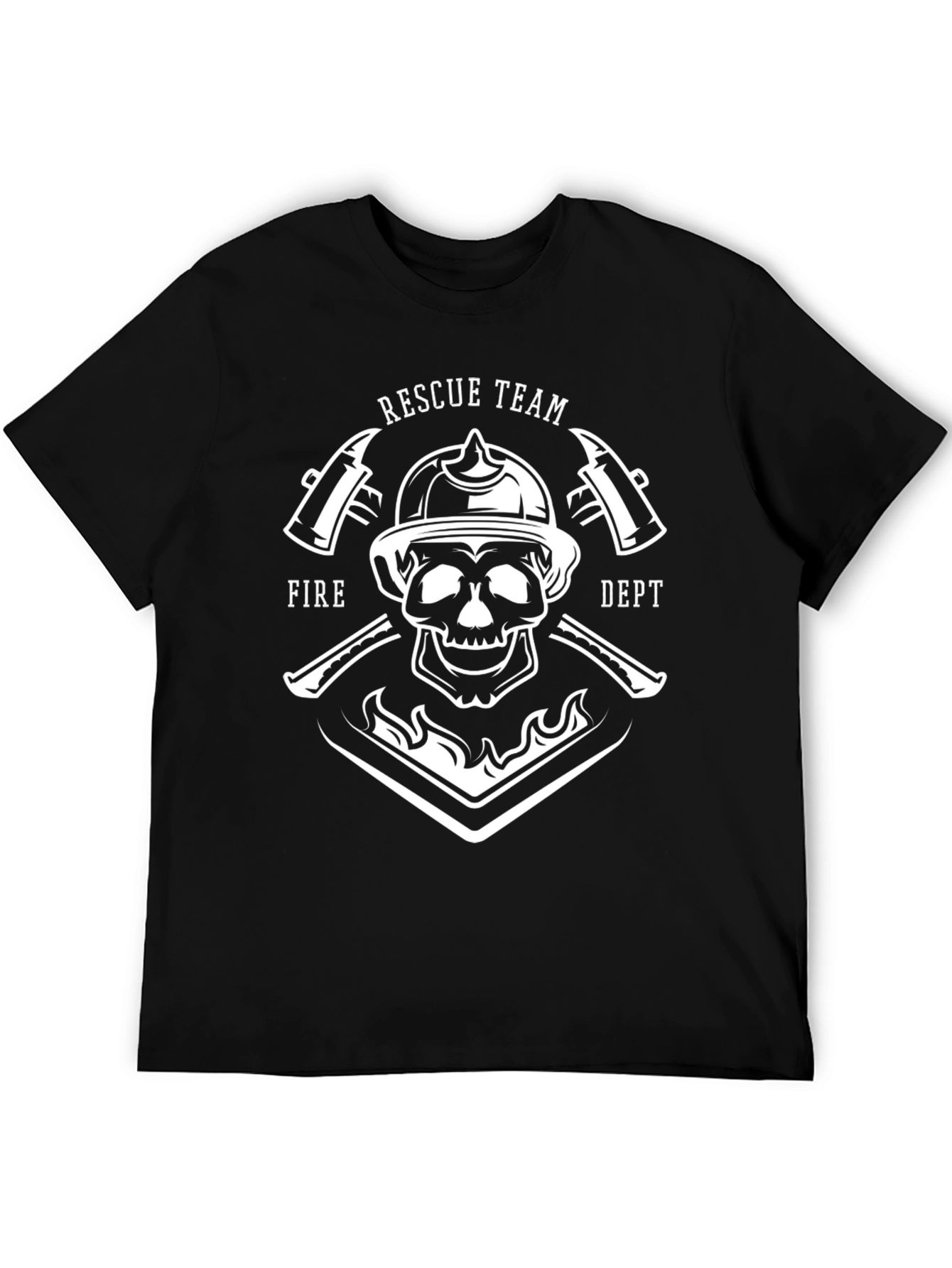 Firefighter Skull Graphic T-Shirt