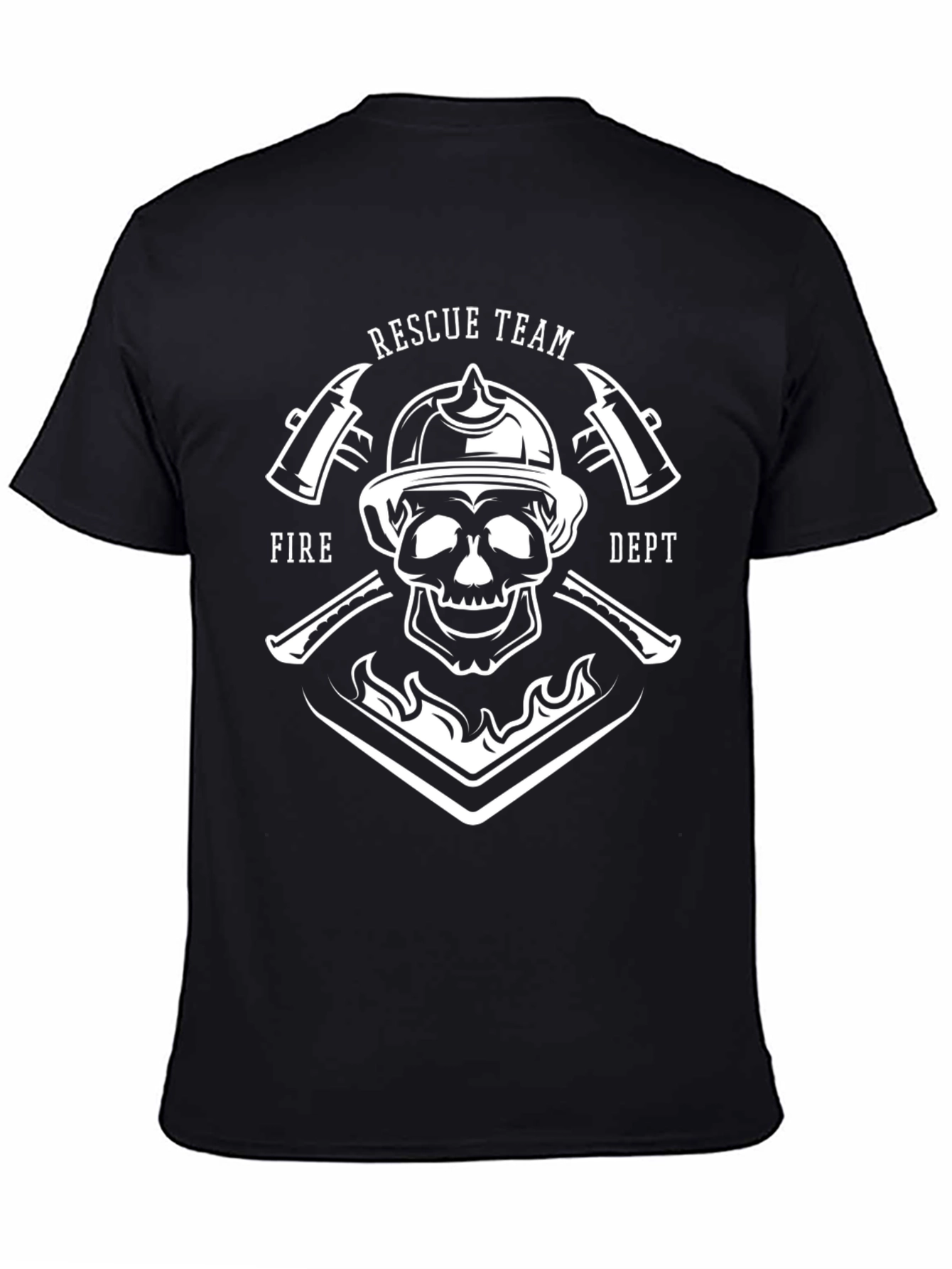Firefighter Skull Graphic T-Shirt
