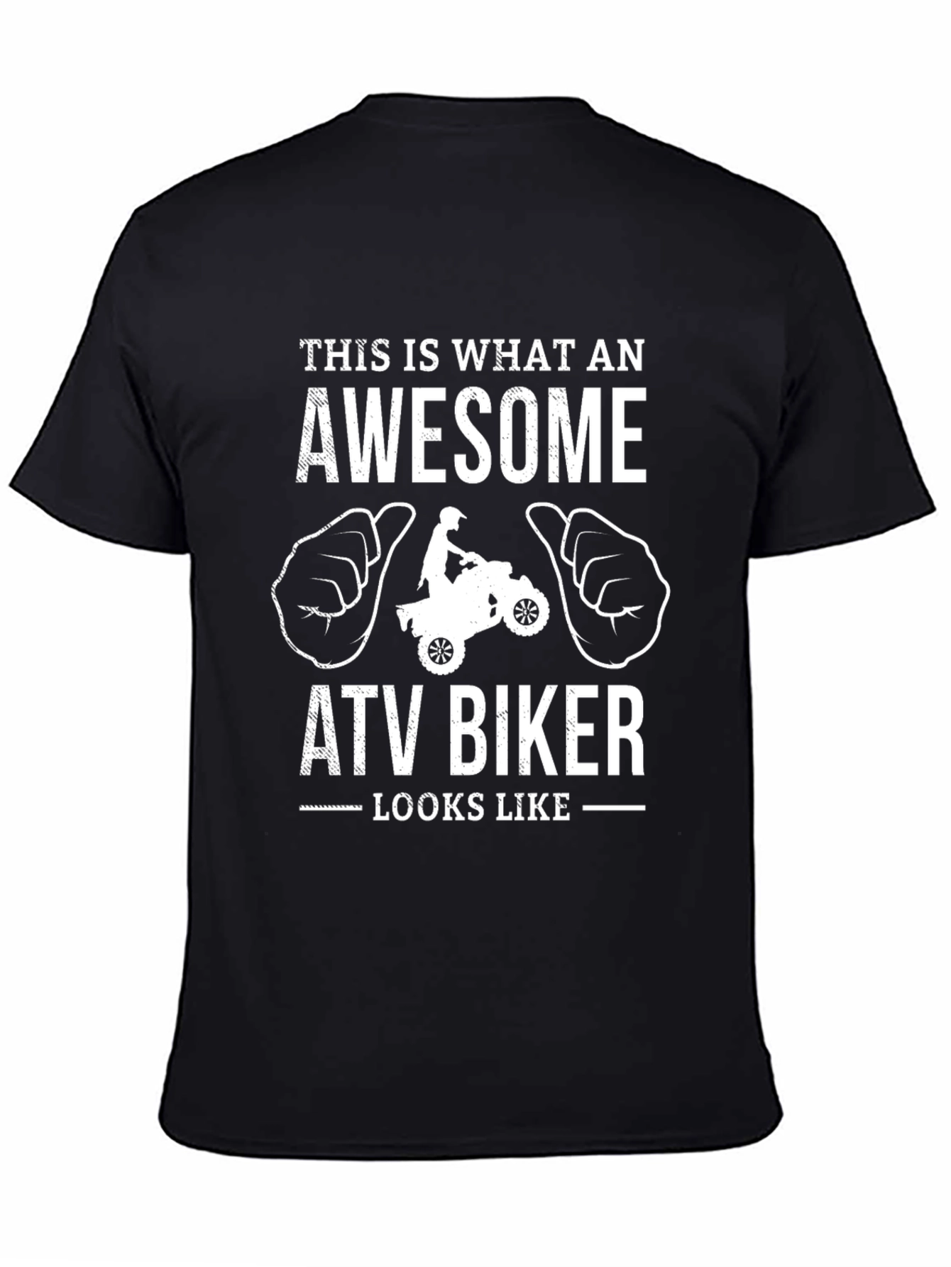 Awesome ATV Biker T-Shirt - Black