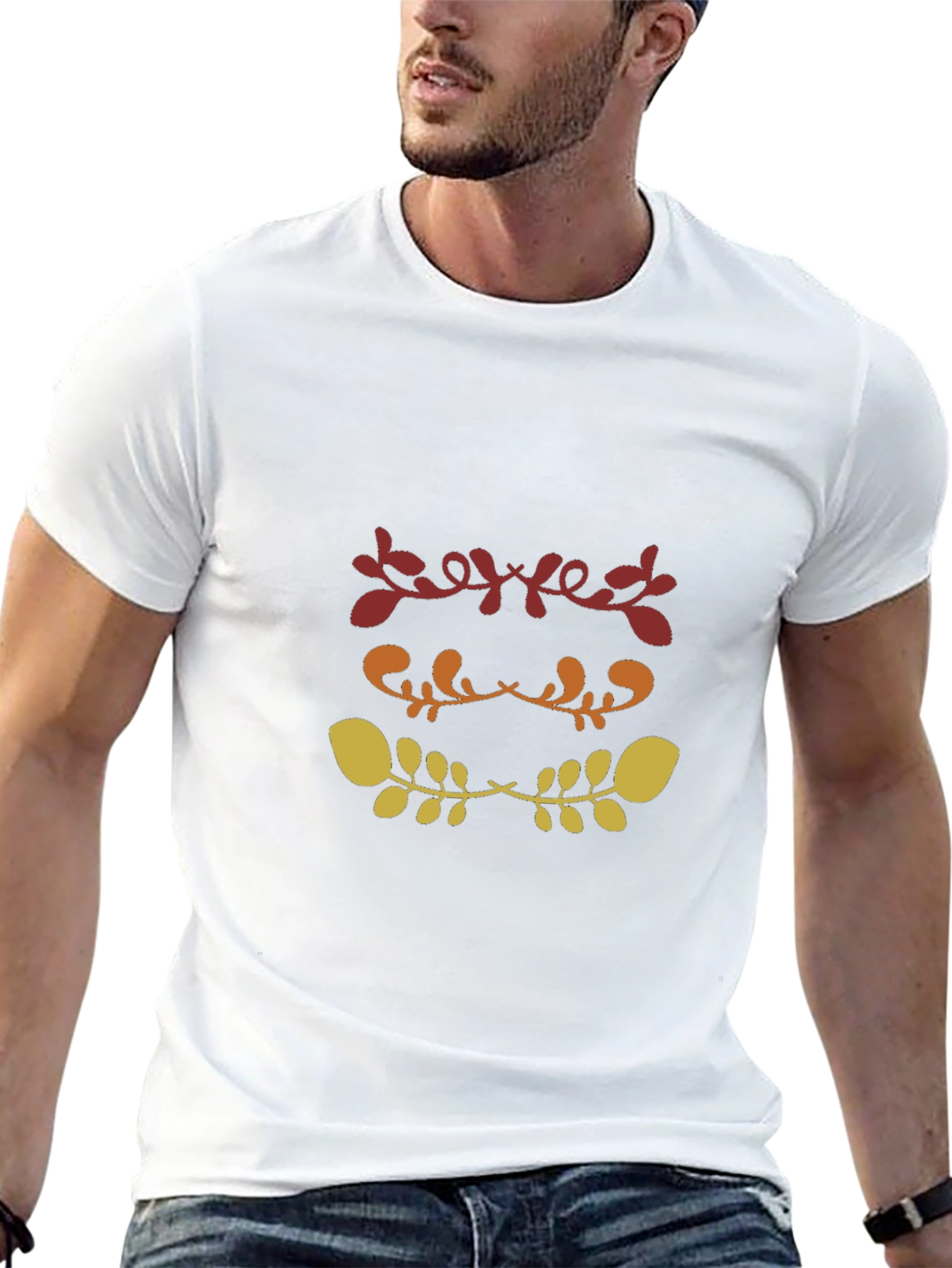 Stylish Black T-Shirt with Floral Design