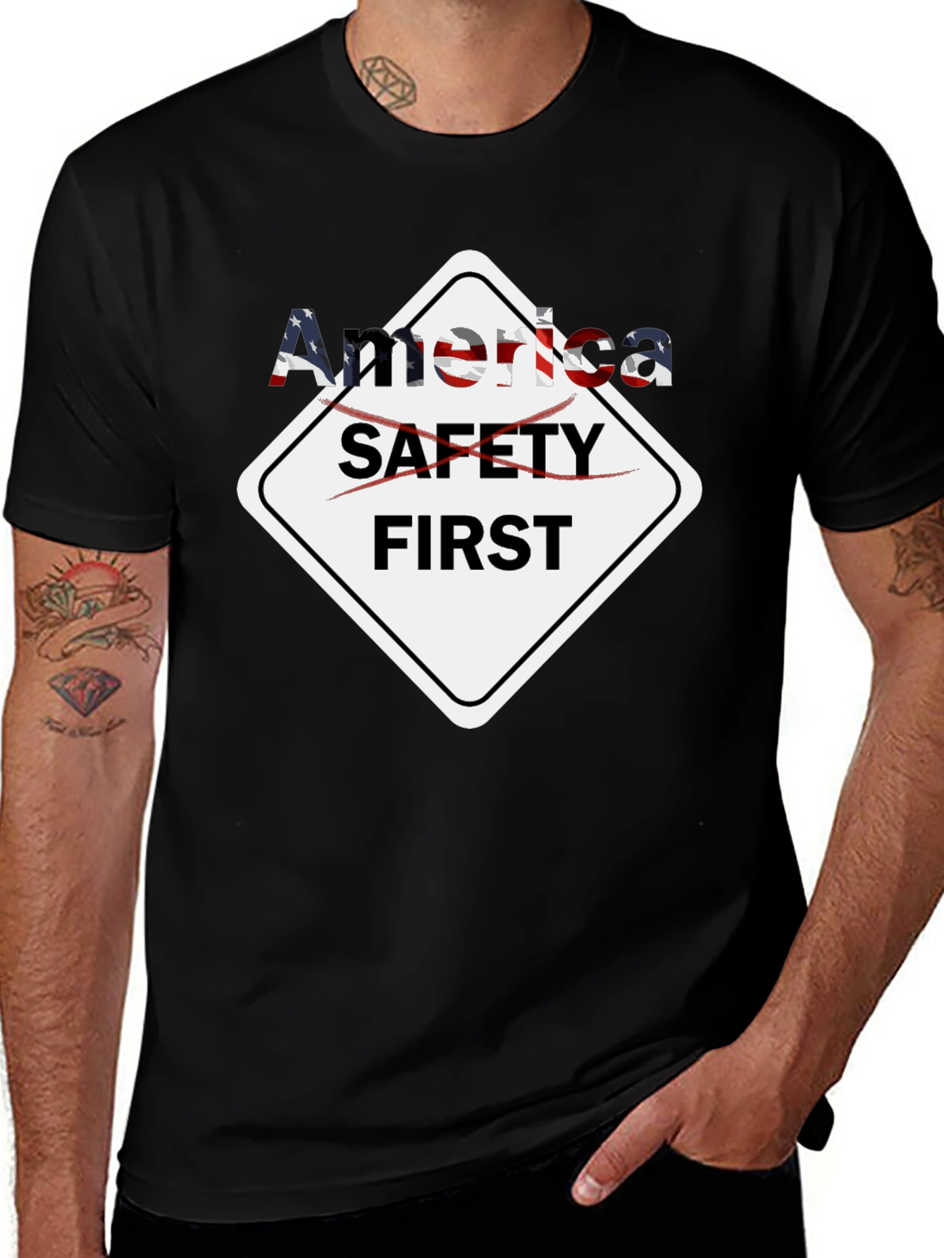 America Safety First Novelty T-Shirt