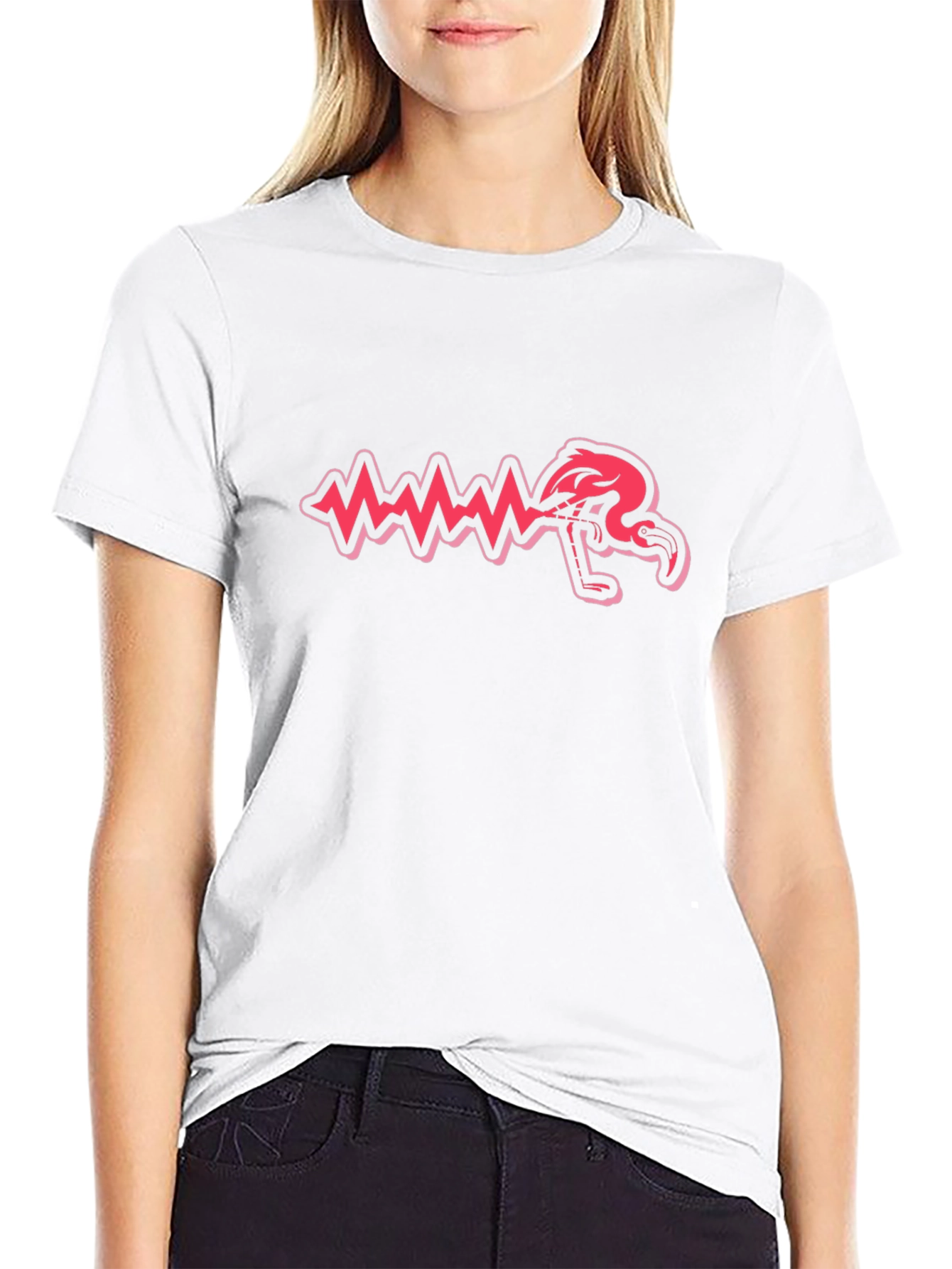Quirky Flamingo Soundwave Graphic Tee
