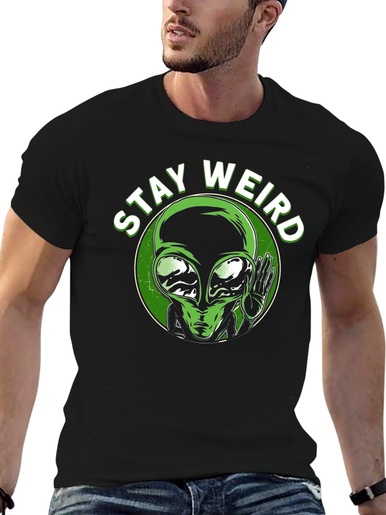 Stay Weird Alien Graphic T-Shirt