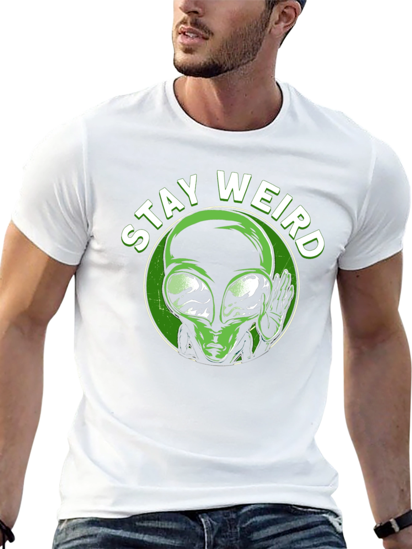 Stay Weird Alien Graphic T-Shirt