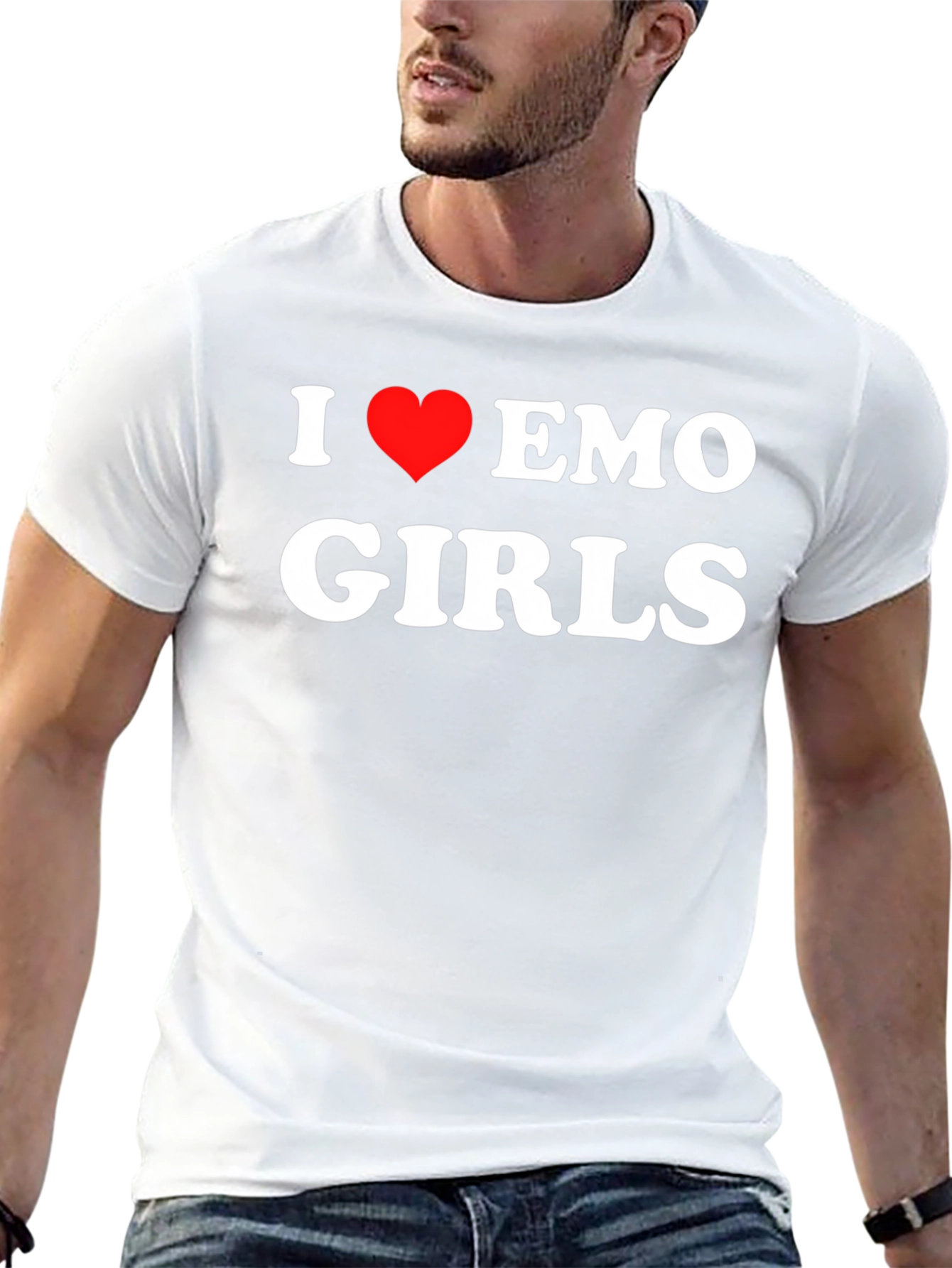 I Love Emo Girls Black T-Shirt