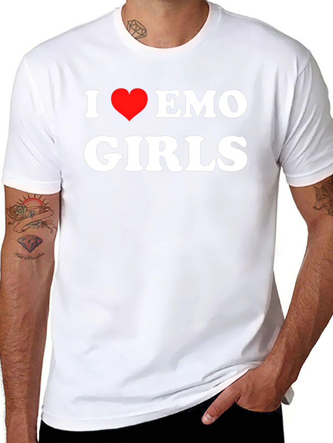 I Love Emo Girls Black T-Shirt