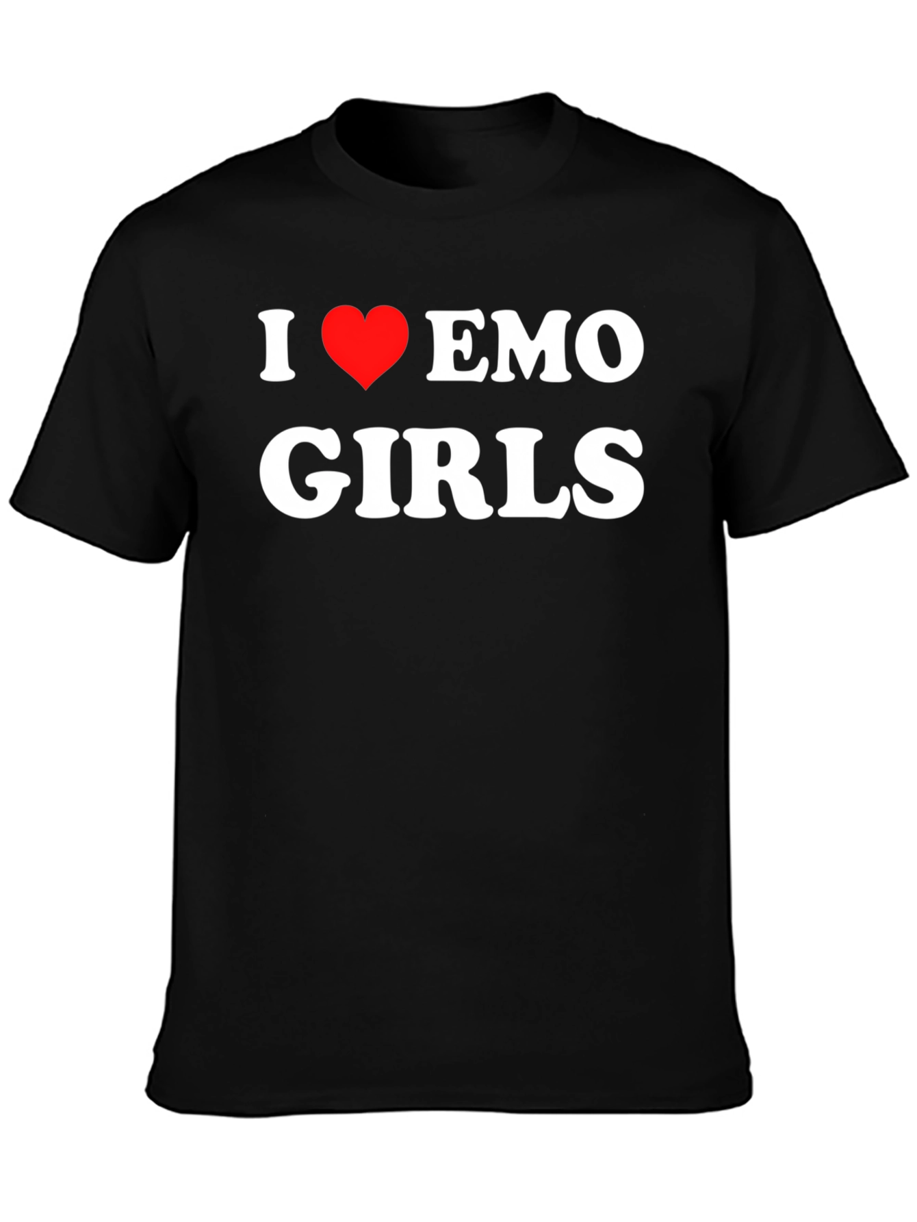 I Love Emo Girls Black T-Shirt