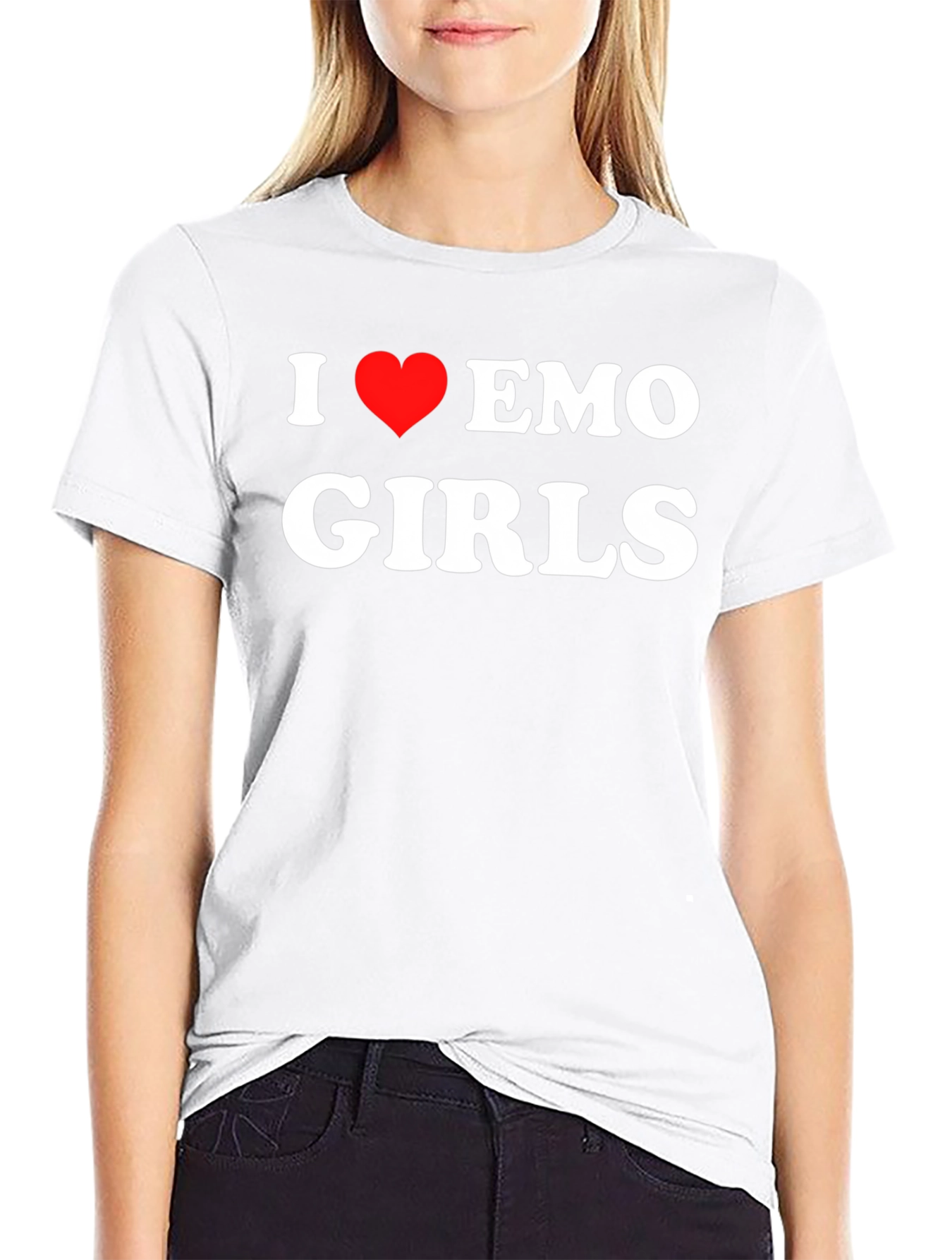 I Love Emo Girls Black T-Shirt