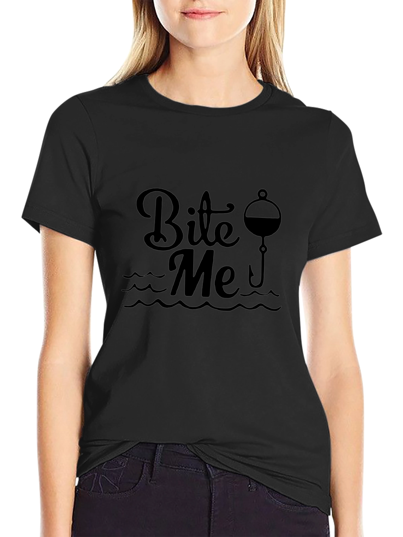 Bite Me Fishing T-Shirt - Black Graphic Tee