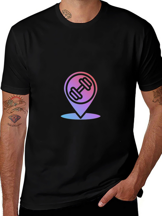 Fitness Location Mens Black Graphic Tee