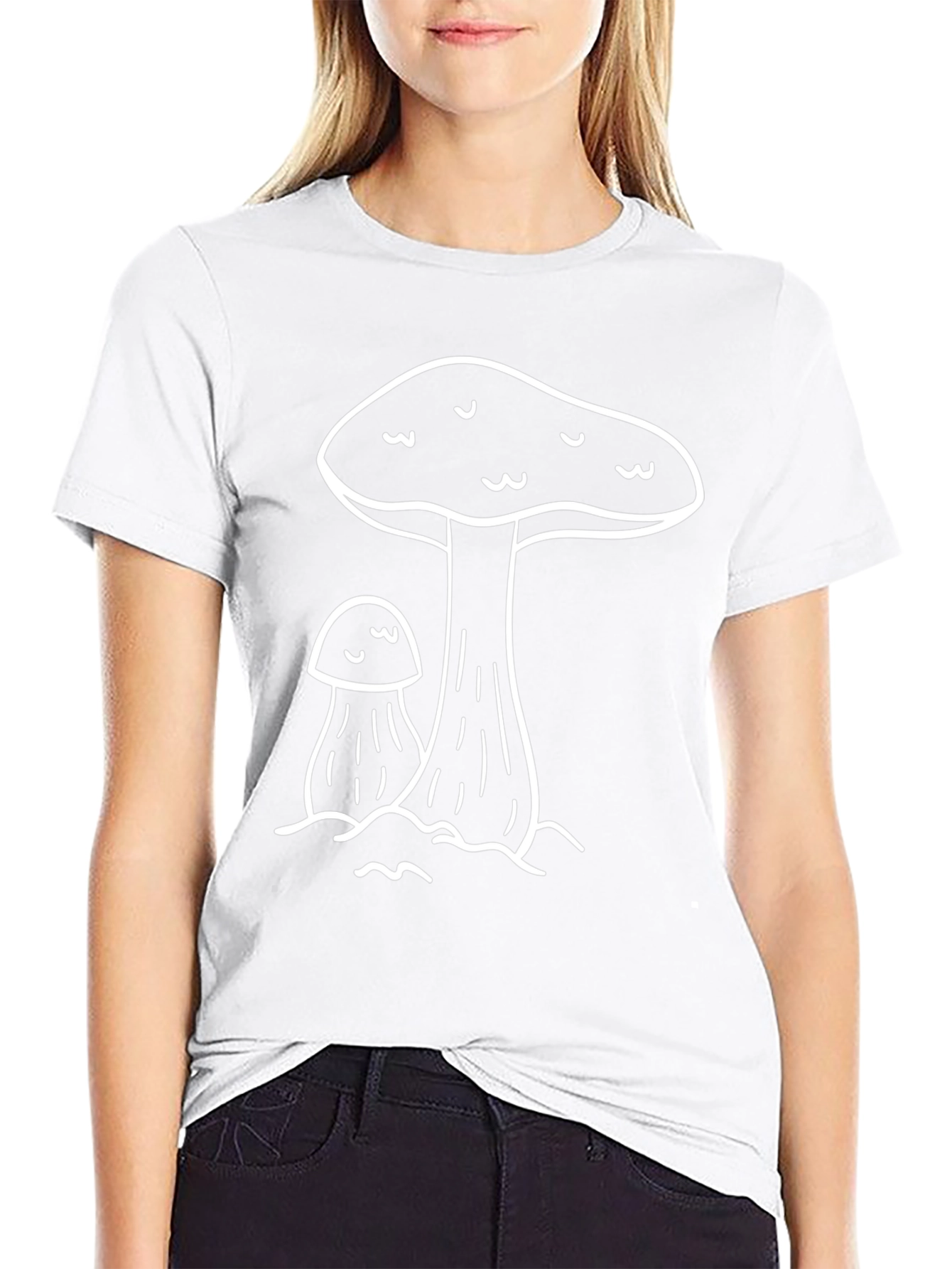 Mushroom Graphic Tee - Black Casual T-Shirt