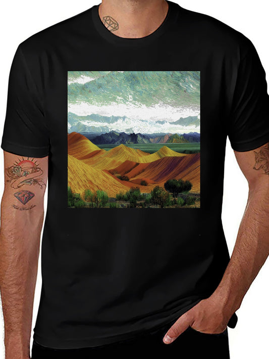 Artistic Landscape Tee: Unique Graphic Design