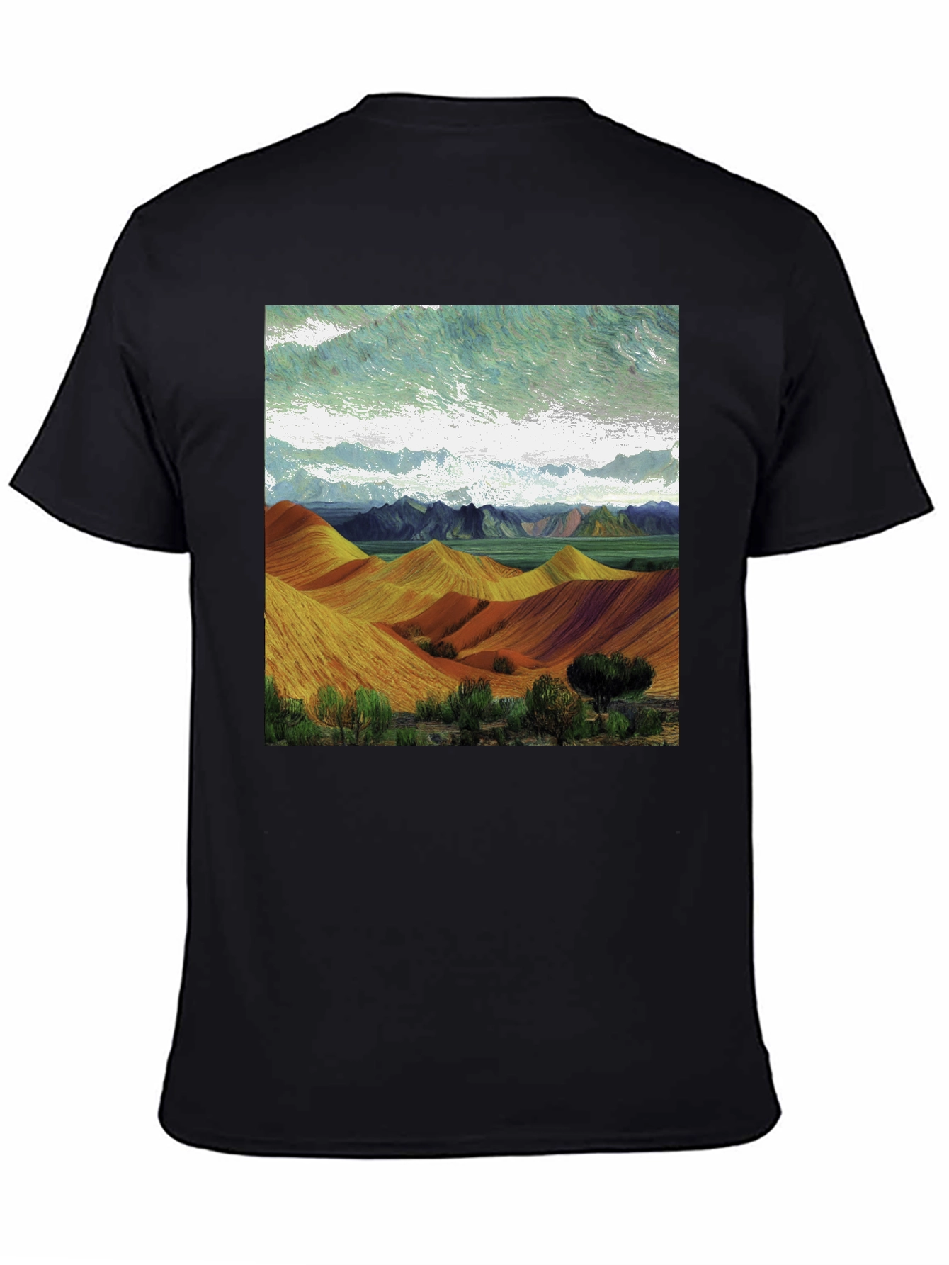 Artistic Landscape Tee: Unique Graphic Design