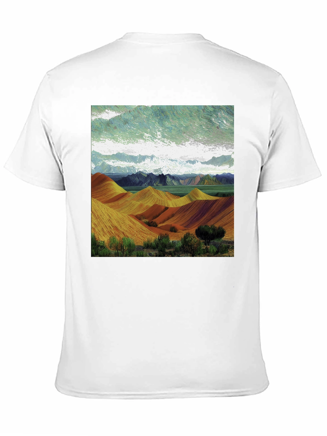 Artistic Landscape Tee: Unique Graphic Design