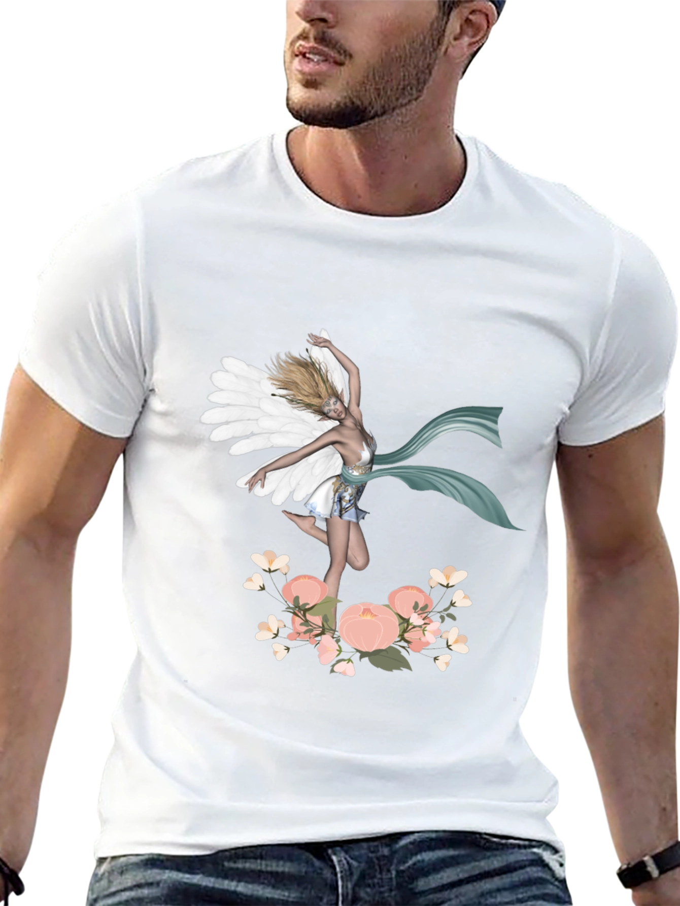 Fairy Wings Flower Graphic Tee - Unique Design