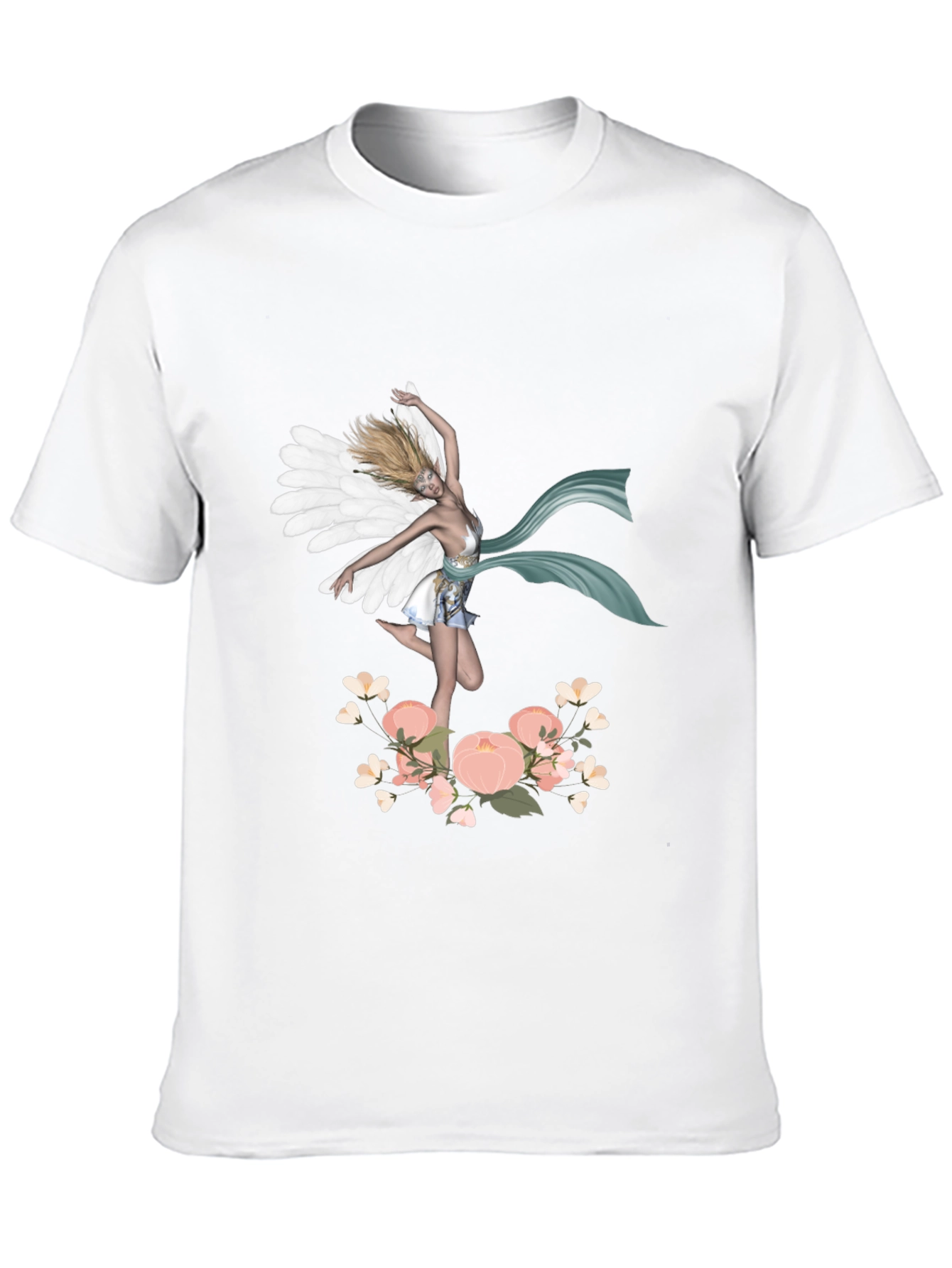 Fairy Wings Flower Graphic Tee - Unique Design