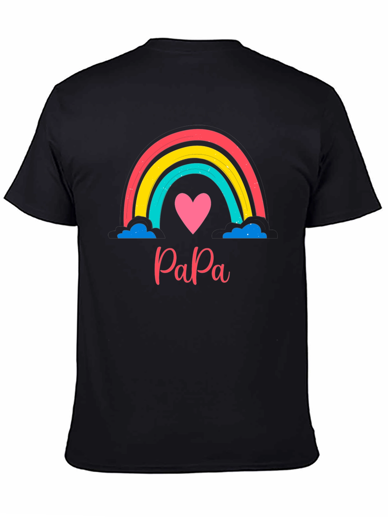 Papa Rainbow Heart Tee - Fathers Day Gift