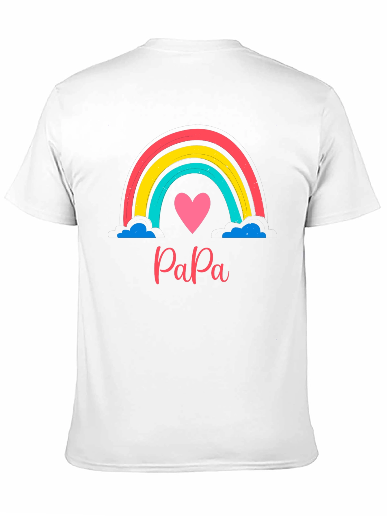 Papa Rainbow Heart Tee - Fathers Day Gift