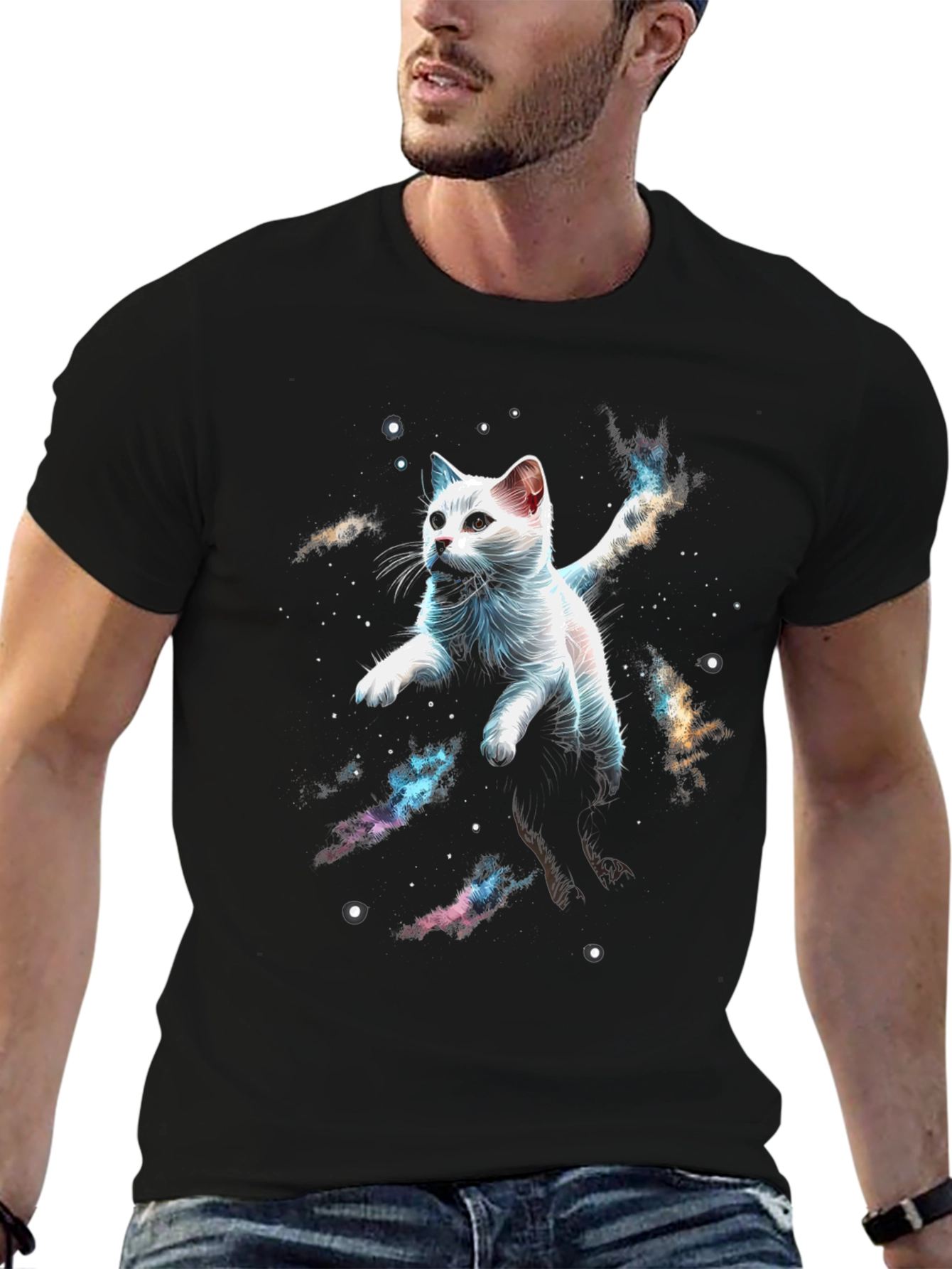 Cosmic Cat T-Shirt - Galaxy Kitten Graphic Tee
