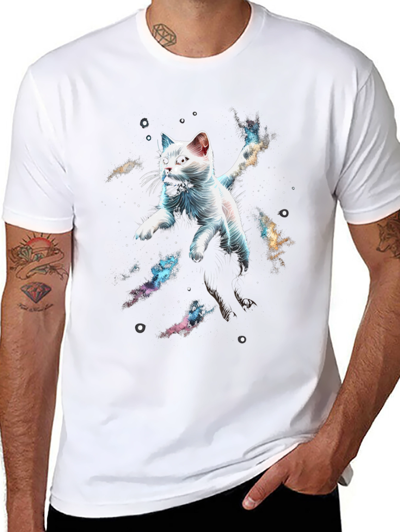 Cosmic Cat T-Shirt - Galaxy Kitten Graphic Tee