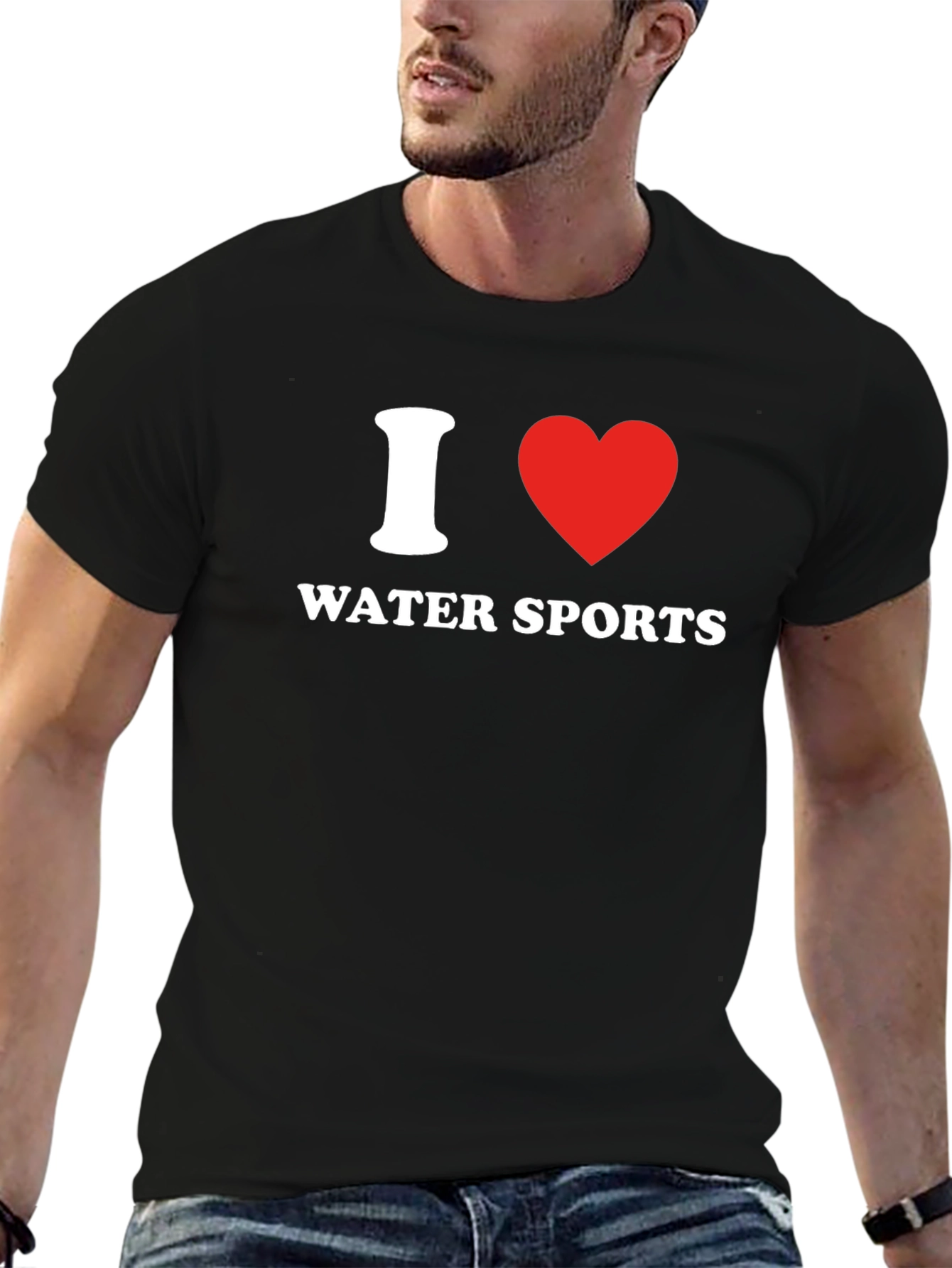 I Love Water Sports Black T-Shirt