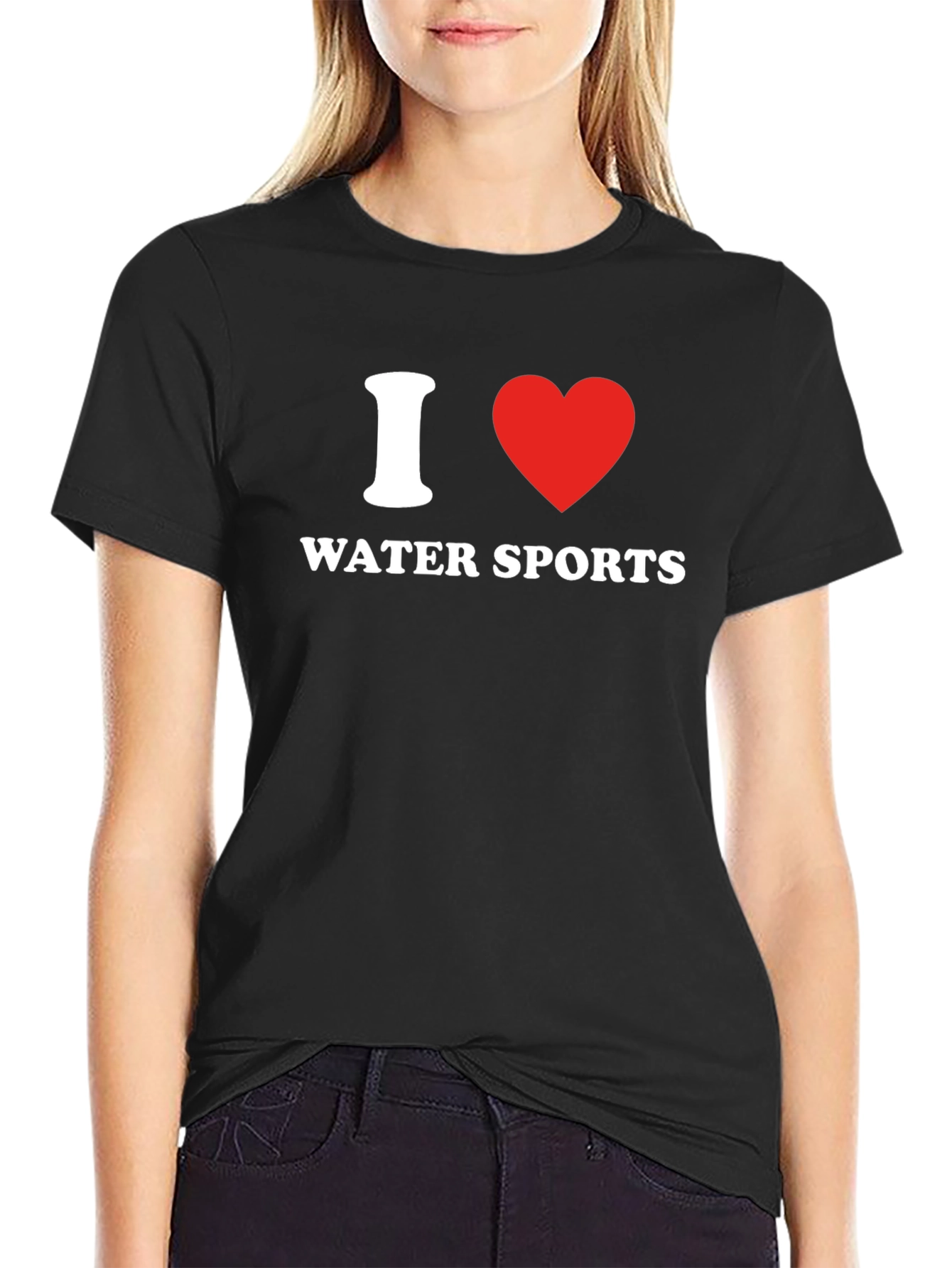 I Love Water Sports Black T-Shirt