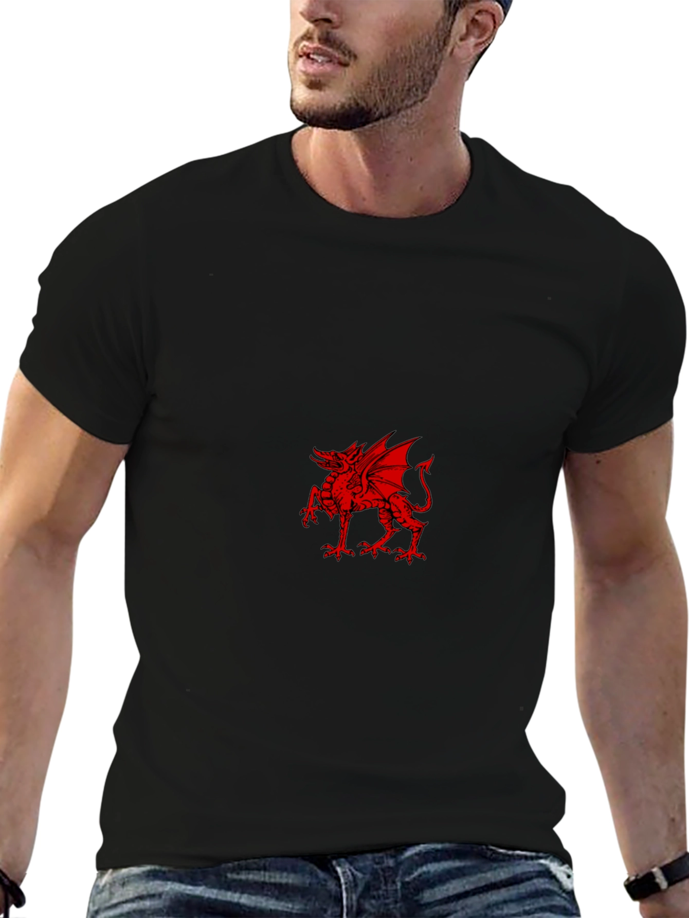 Red Dragon Graphic Black T-Shirt