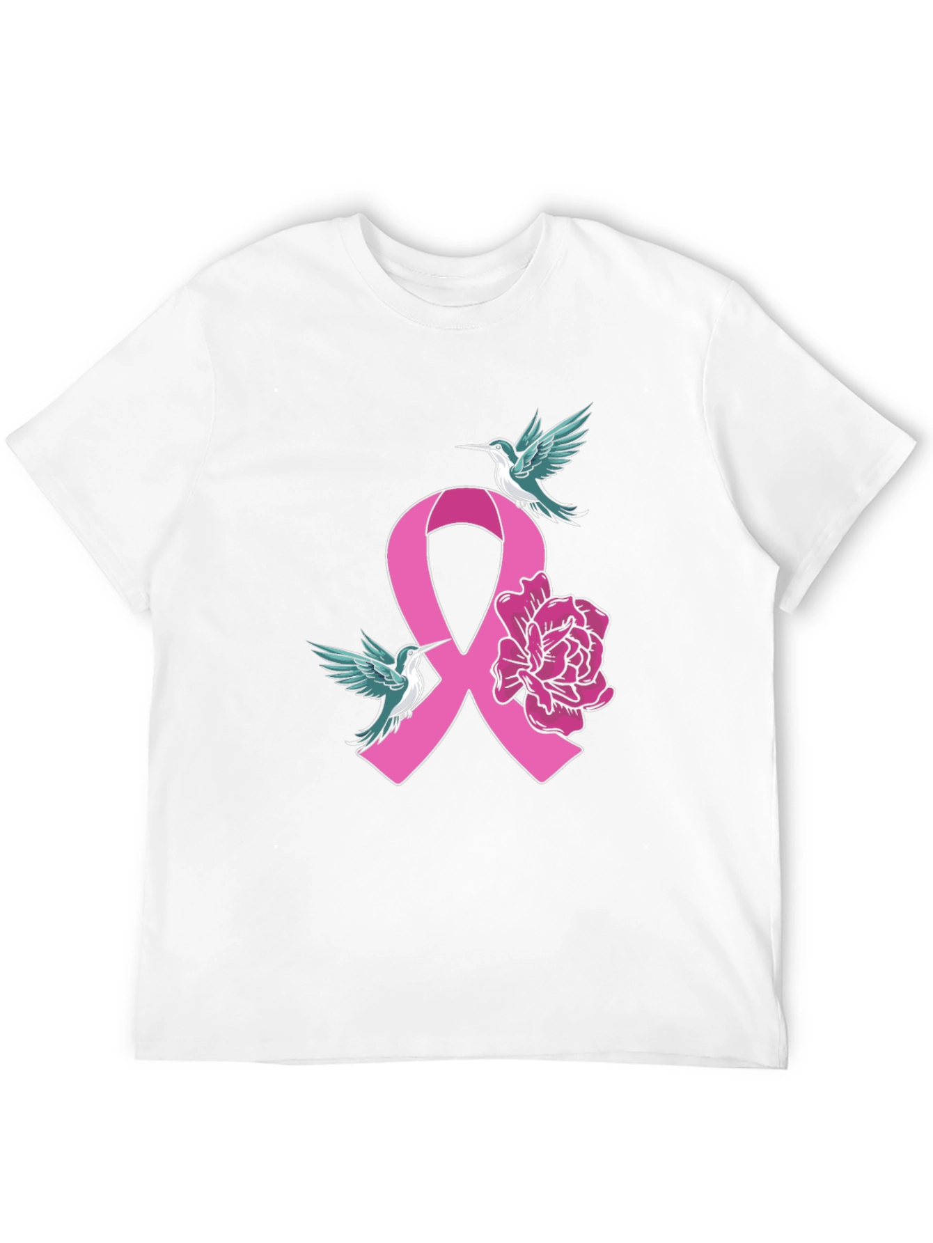 Breast Cancer Awareness Hummingbird Ribbon T-Shirt