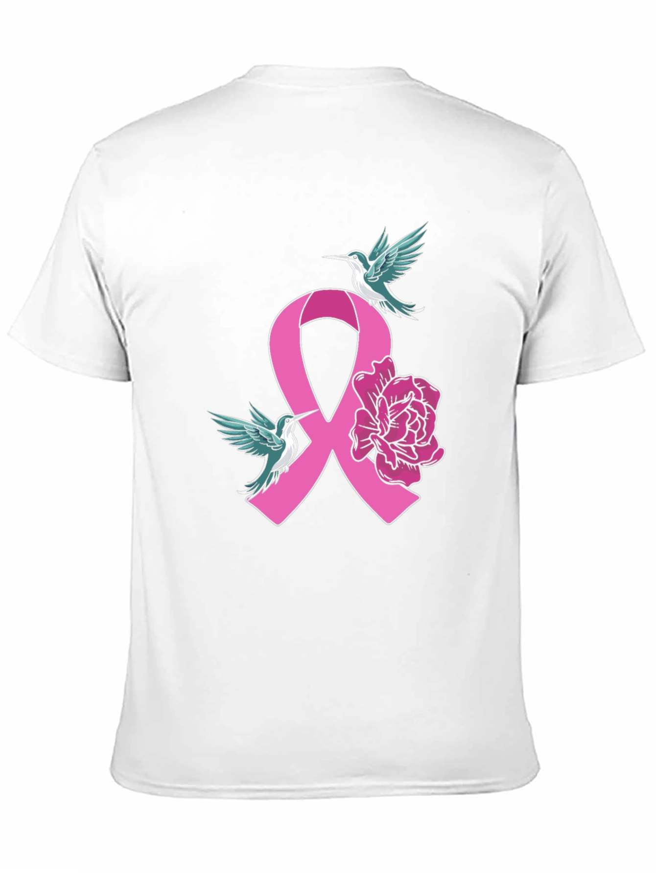 Breast Cancer Awareness Hummingbird Ribbon T-Shirt