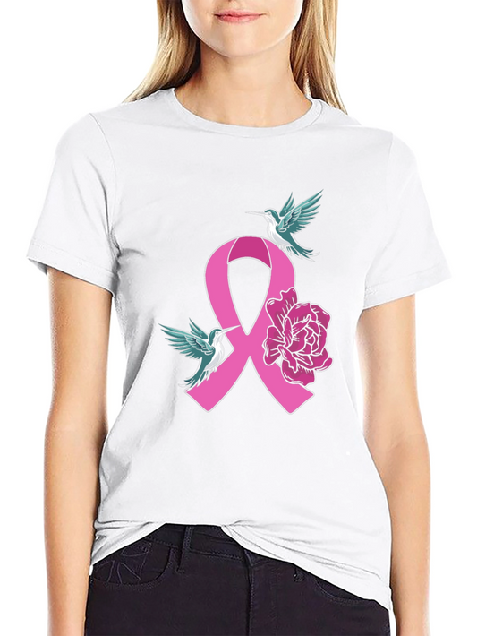Breast Cancer Awareness Hummingbird Ribbon T-Shirt