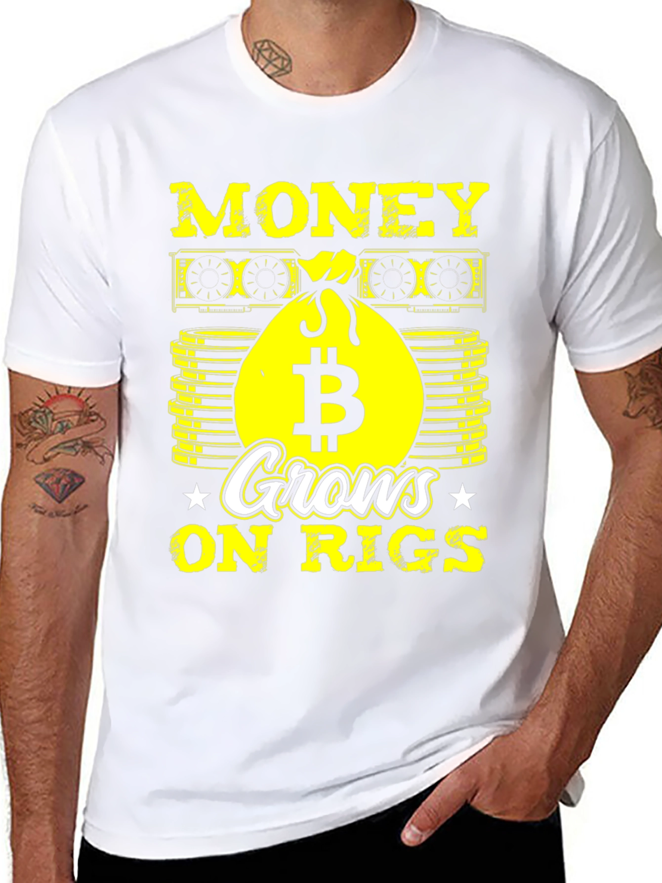 Bitcoin Mining T-Shirt: Money Grows On Rigs