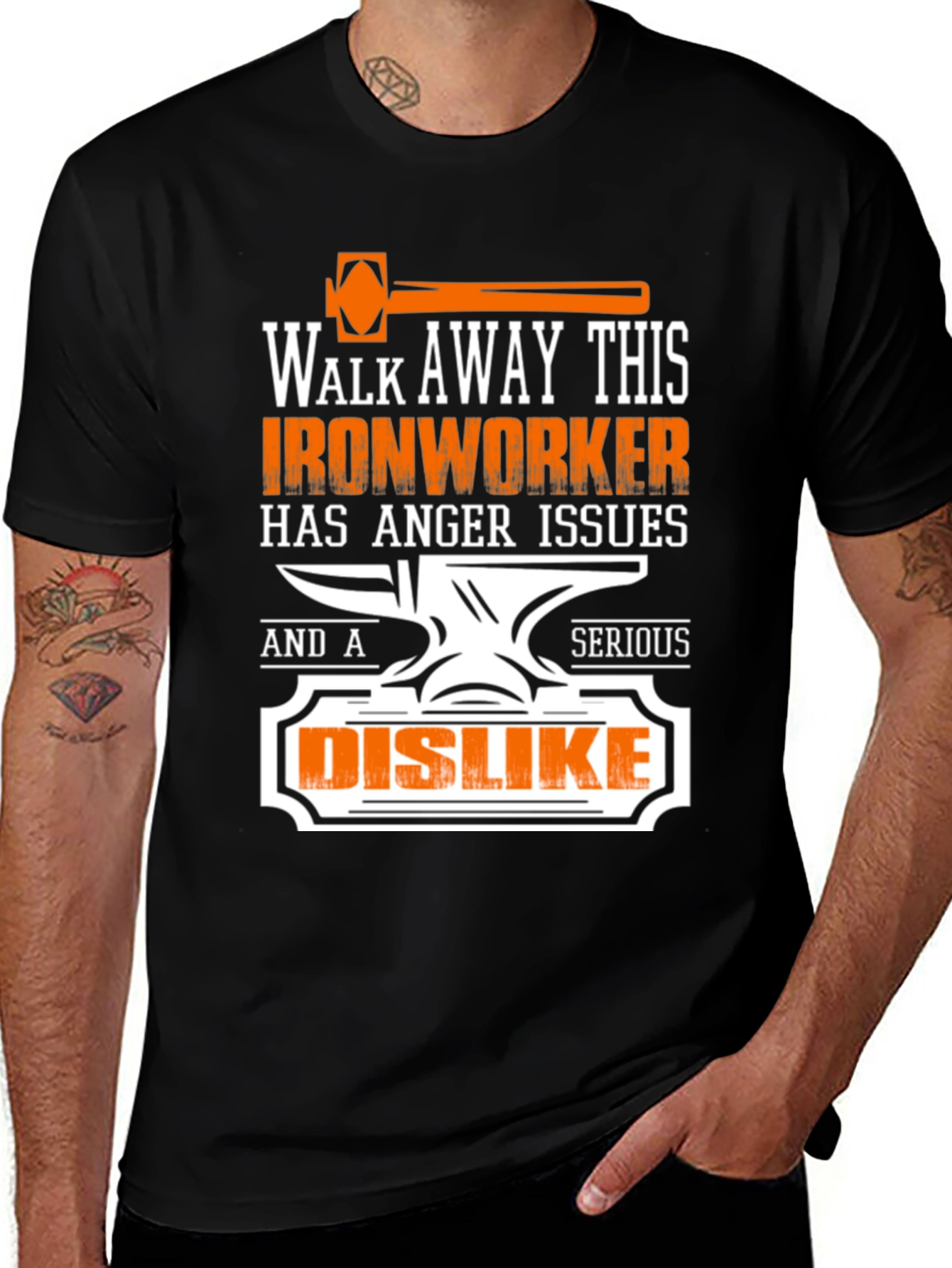 Ironworker Anger Issues Graphic Tee - Black