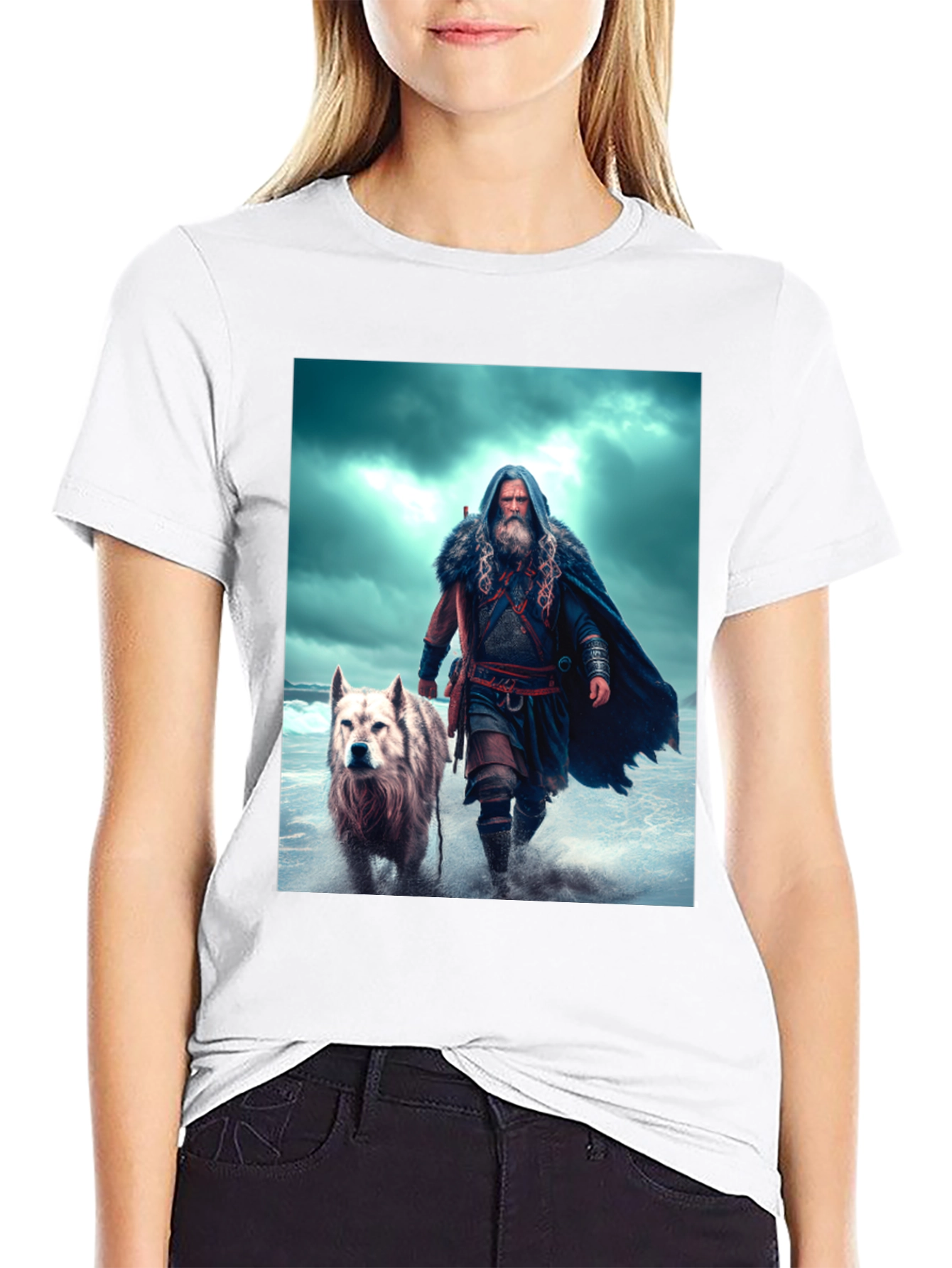 Viking & Wolf Graphic Tee - Black T-Shirt