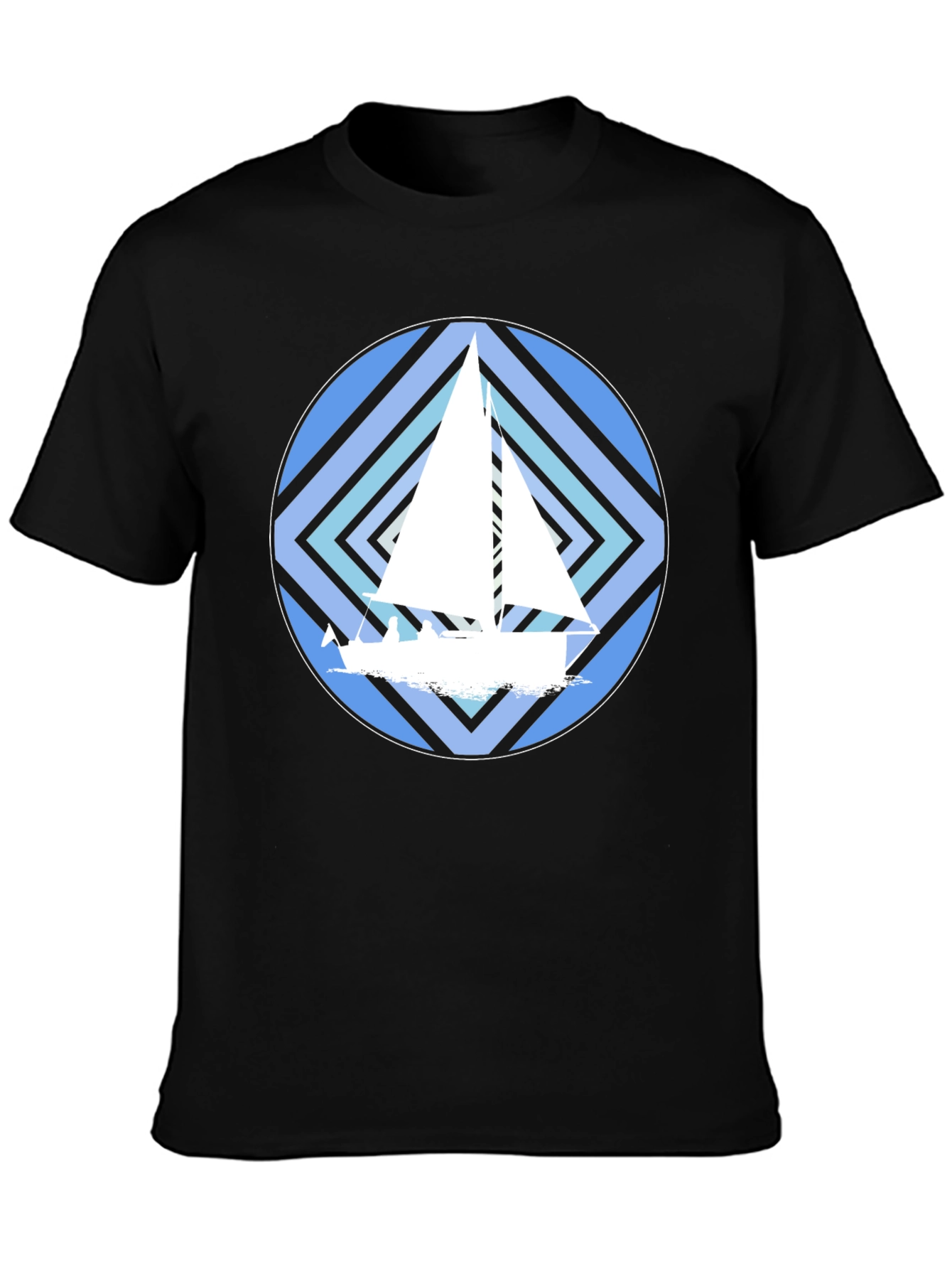 Nautical Sailboat Graphic T-Shirt - Stylish Crew Neck Tee