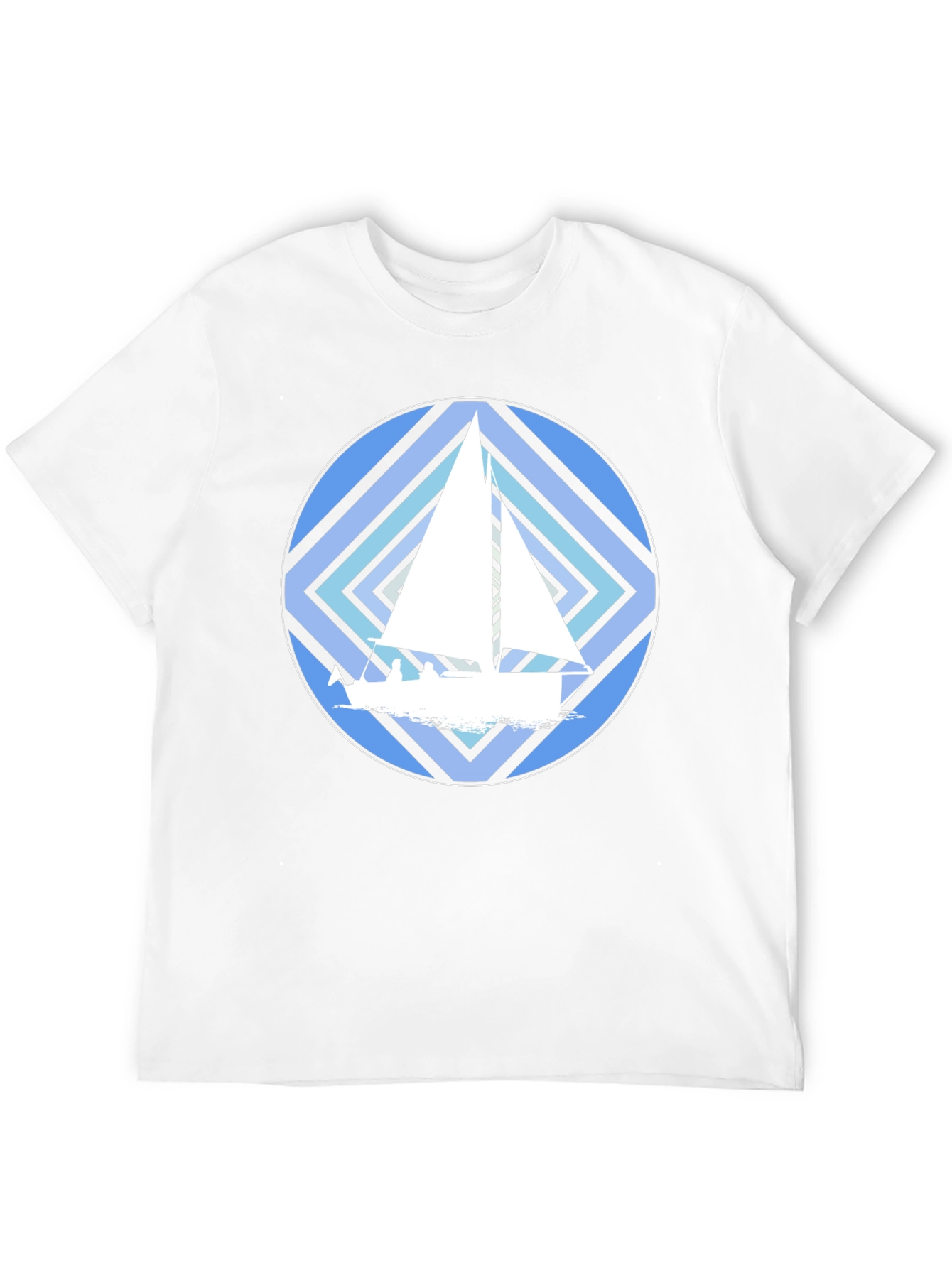 Nautical Sailboat Graphic T-Shirt - Stylish Crew Neck Tee