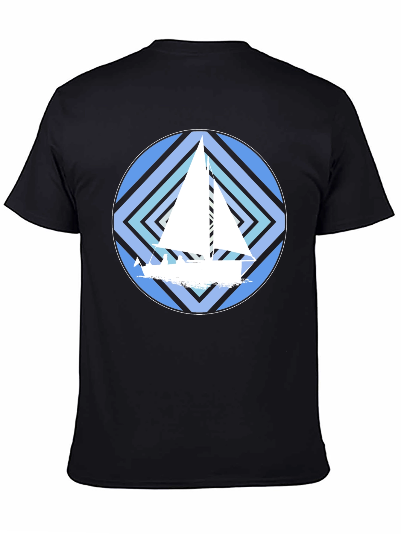 Nautical Sailboat Graphic T-Shirt - Stylish Crew Neck Tee