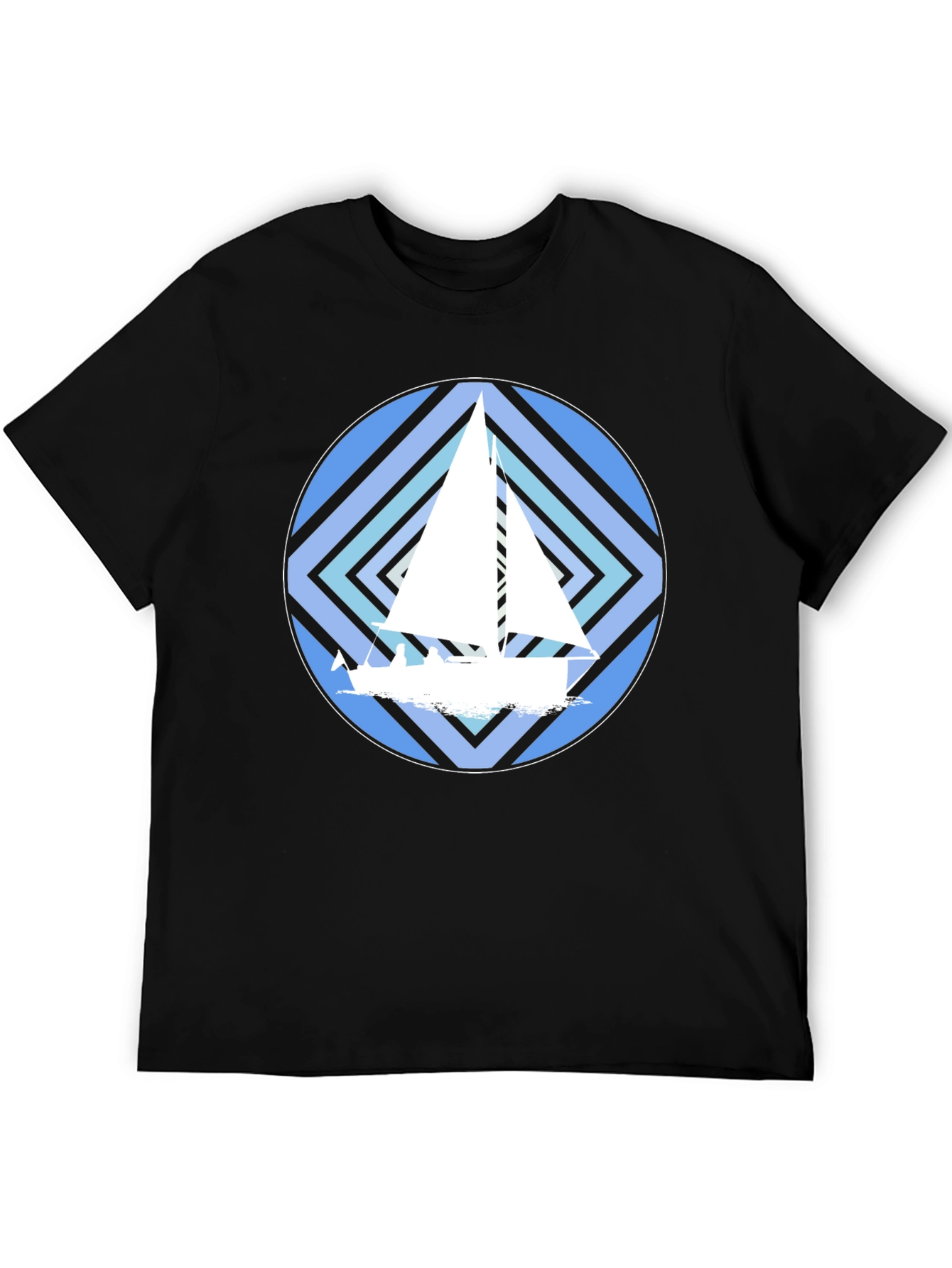 Nautical Sailboat Graphic T-Shirt - Stylish Crew Neck Tee