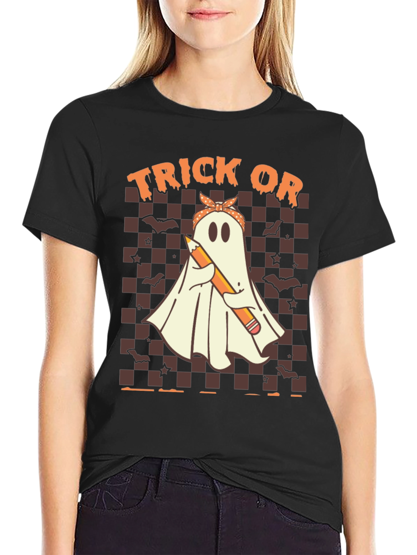 Halloween Ghost Graphic T-Shirt - Trick or Treat