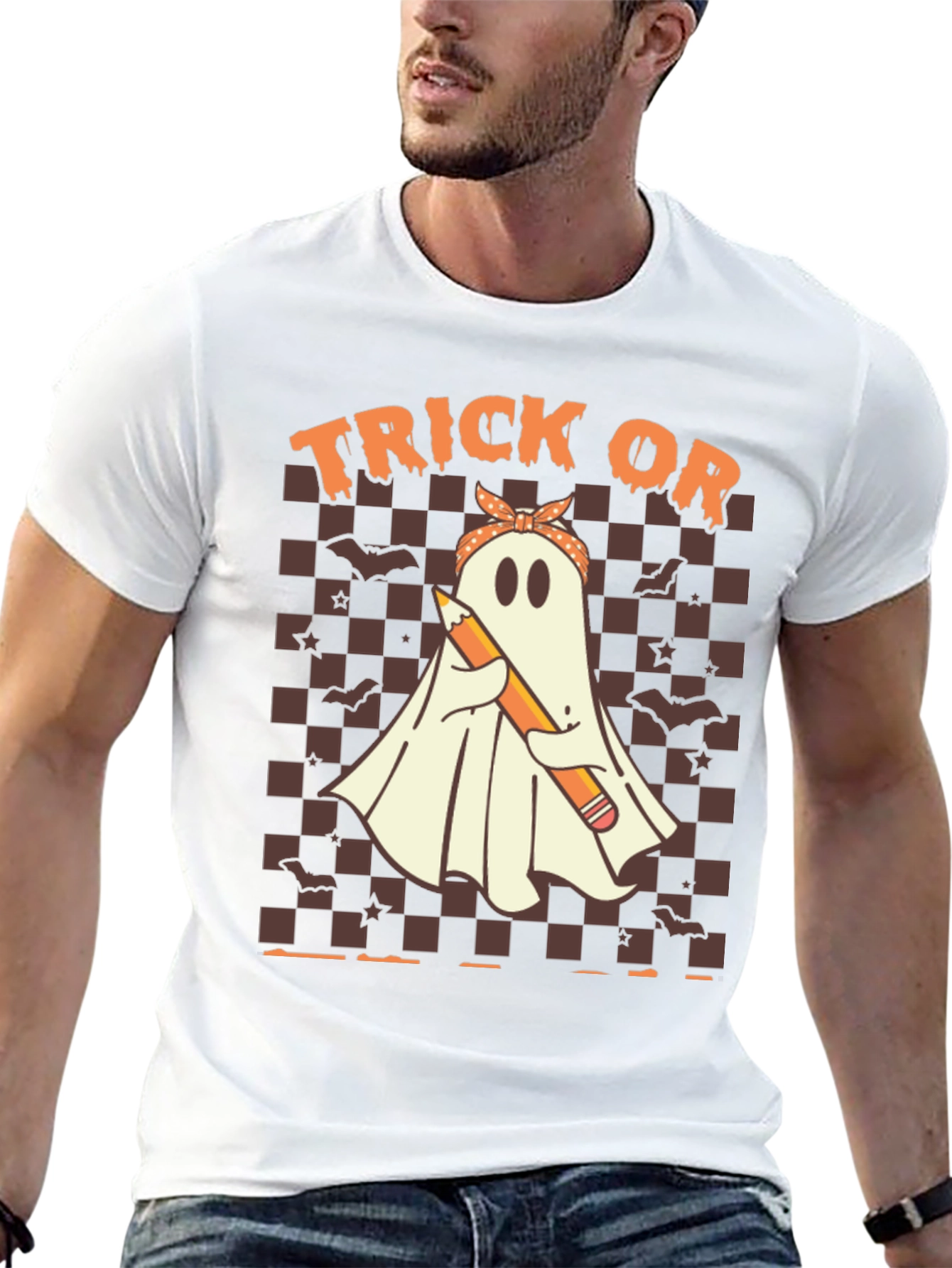 Halloween Ghost Graphic T-Shirt - Trick or Treat
