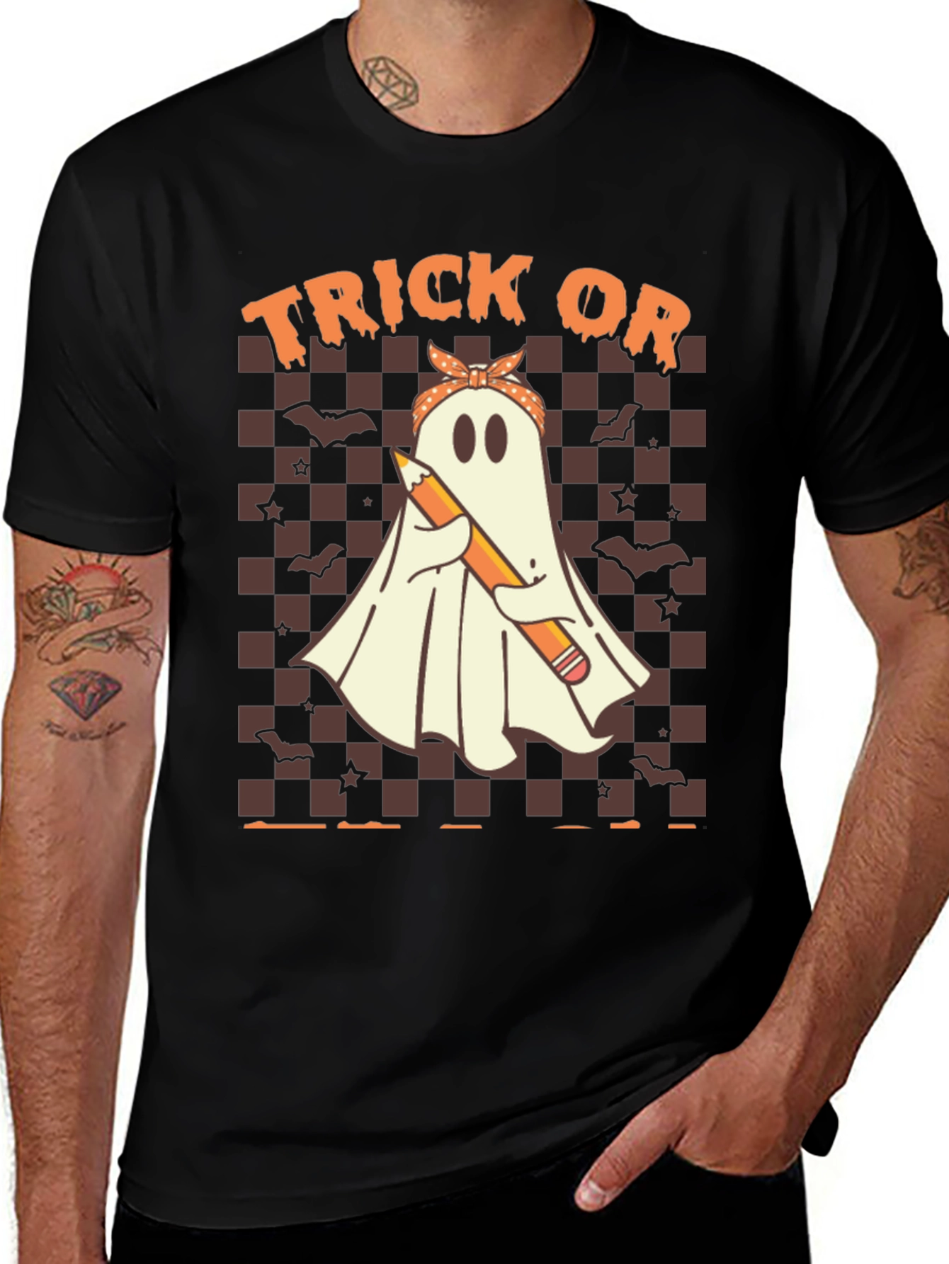 Halloween Ghost Graphic T-Shirt - Trick or Treat