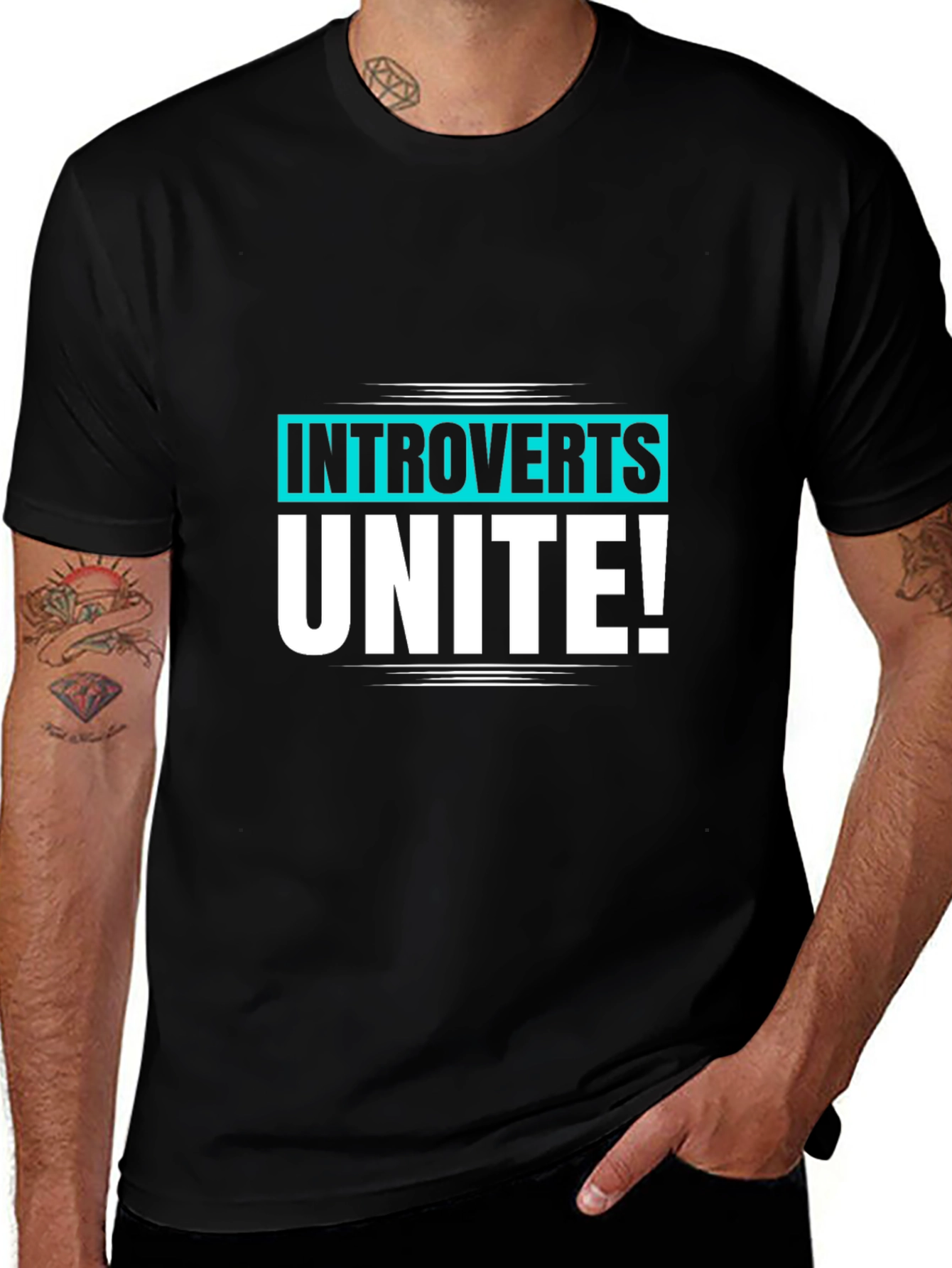 Introverts Unite! Black Graphic Tee