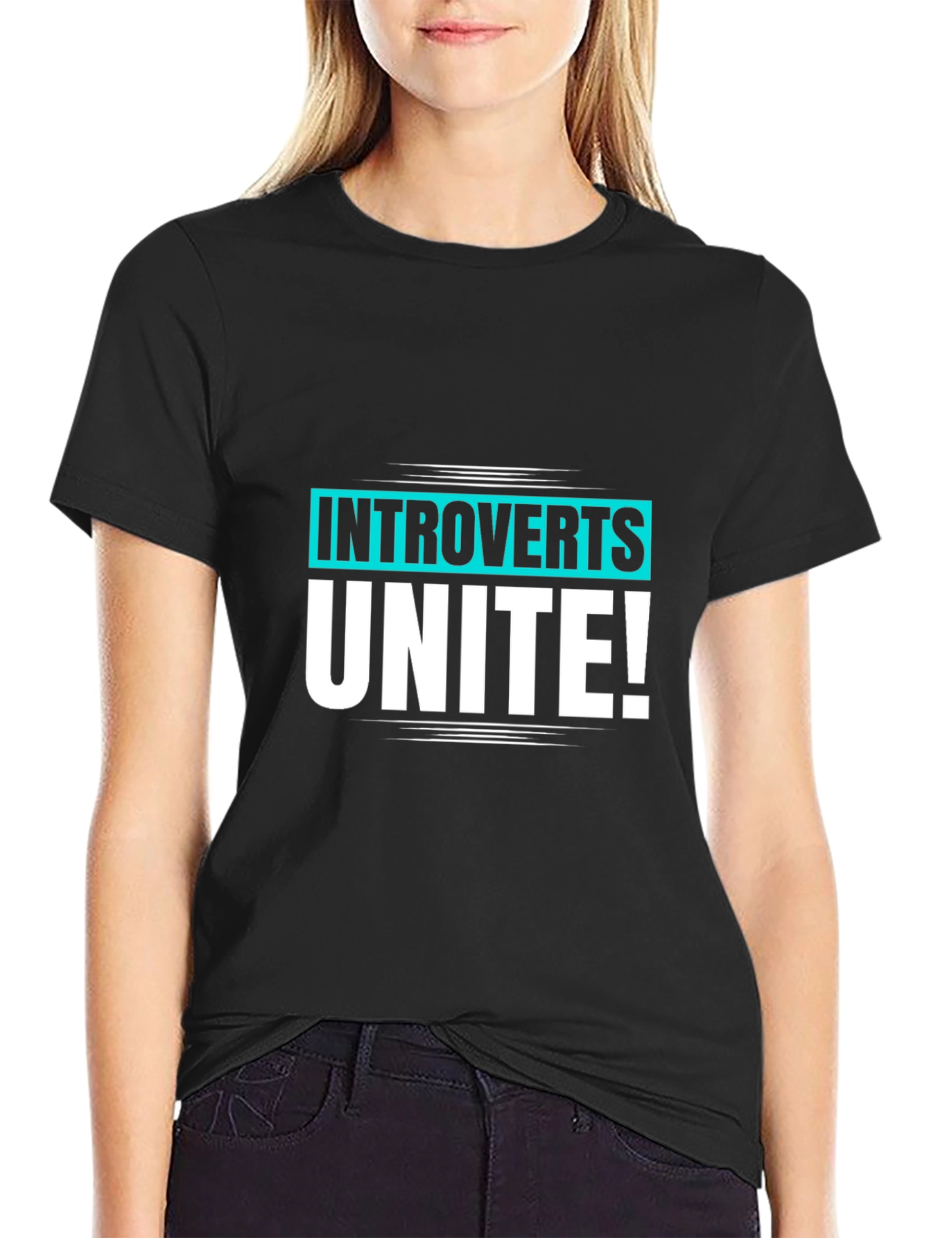 Introverts Unite! Black Graphic Tee