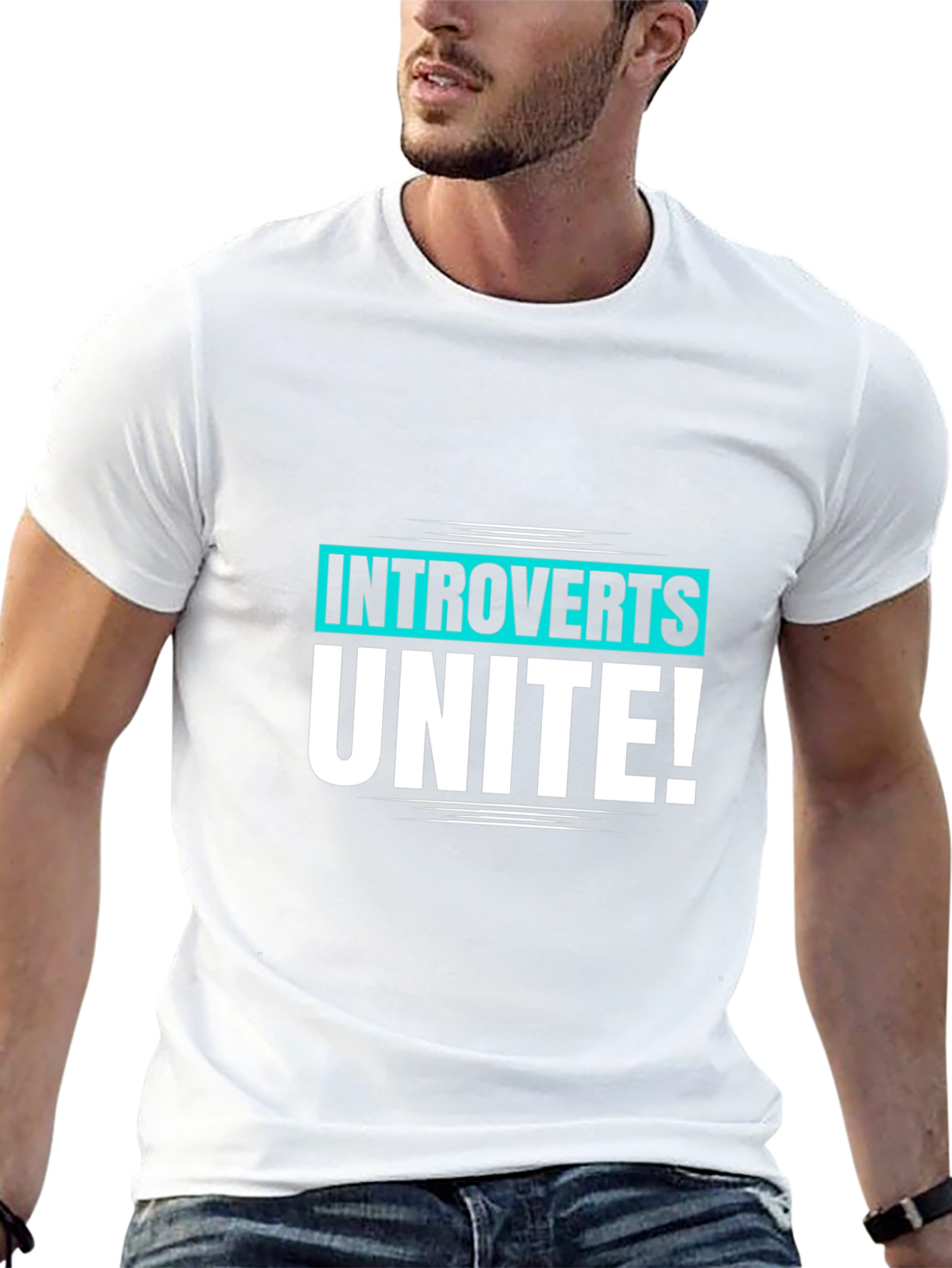 Introverts Unite! Black Graphic Tee
