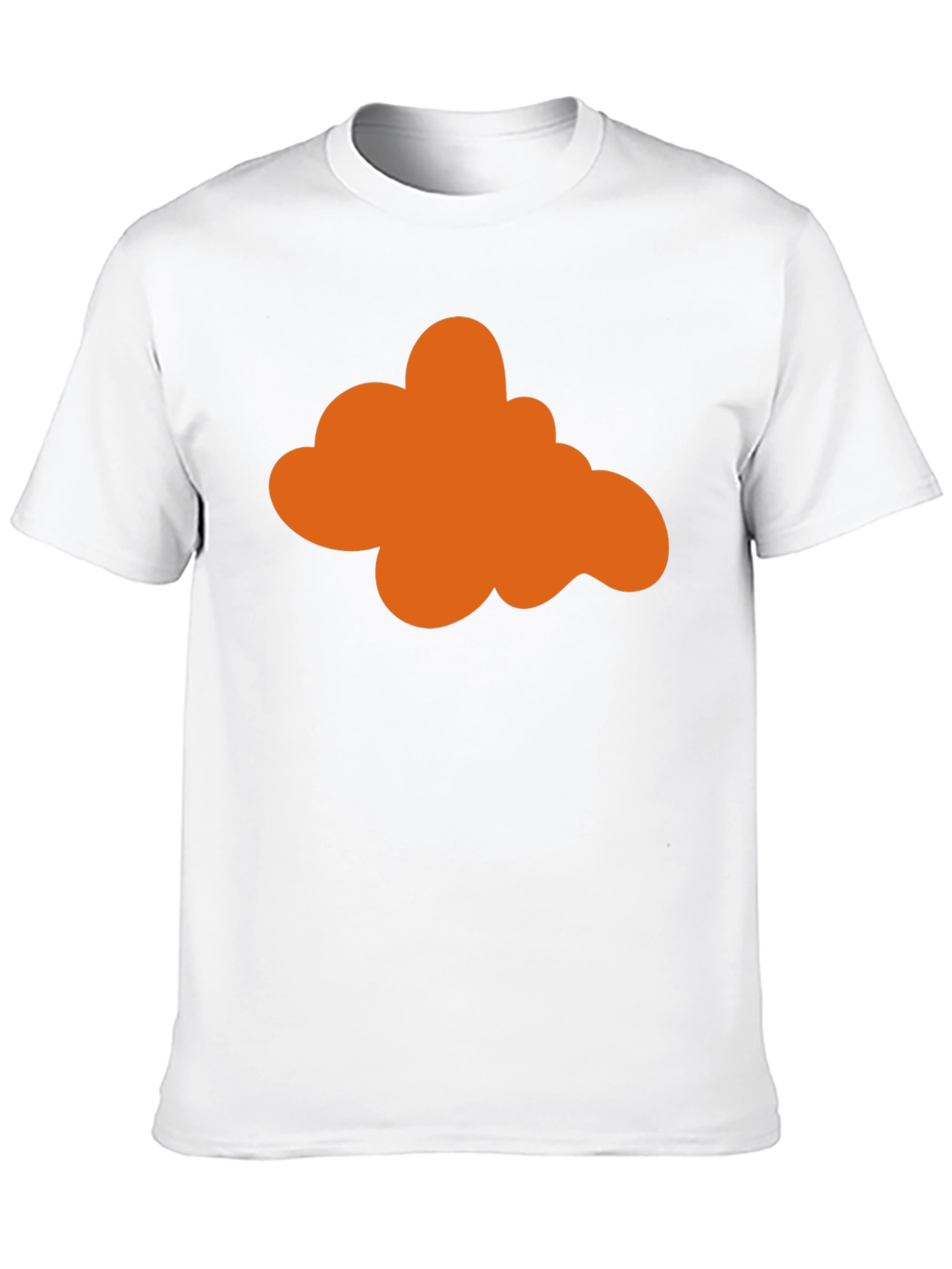Orange Cloud Graphic Print Black T-Shirt
