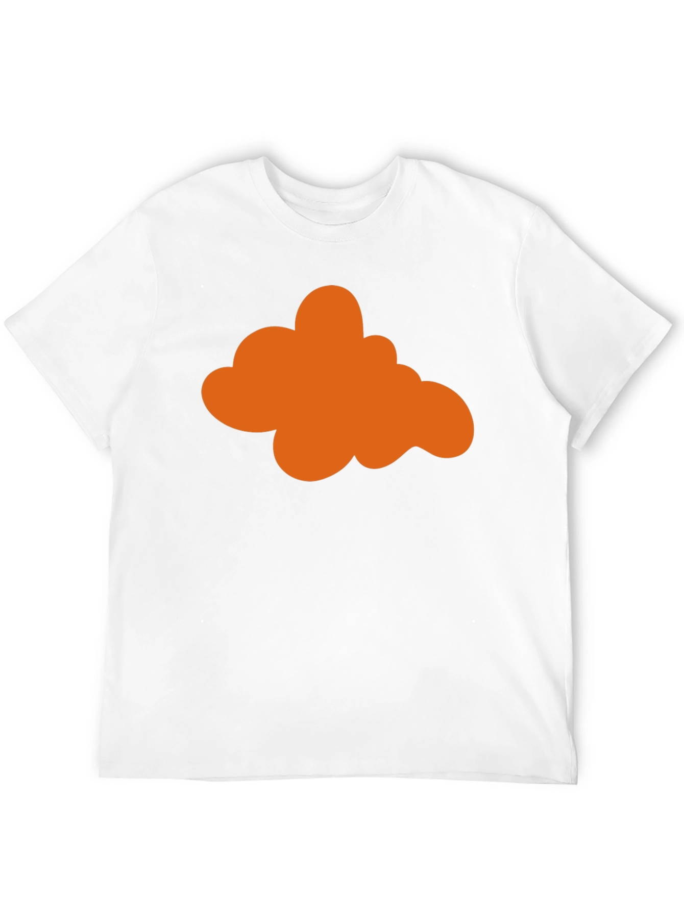 Orange Cloud Graphic Print Black T-Shirt