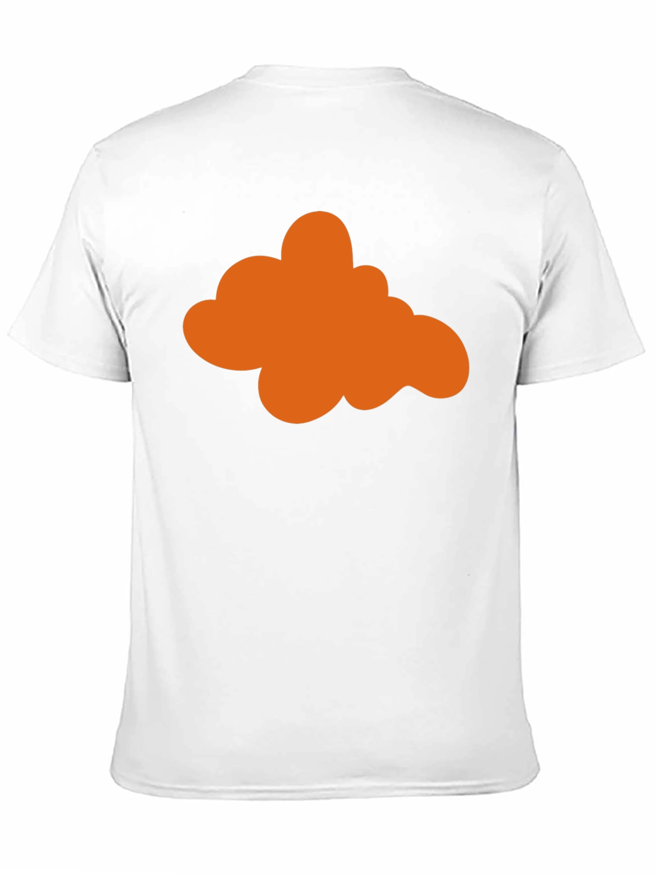 Orange Cloud Graphic Print Black T-Shirt