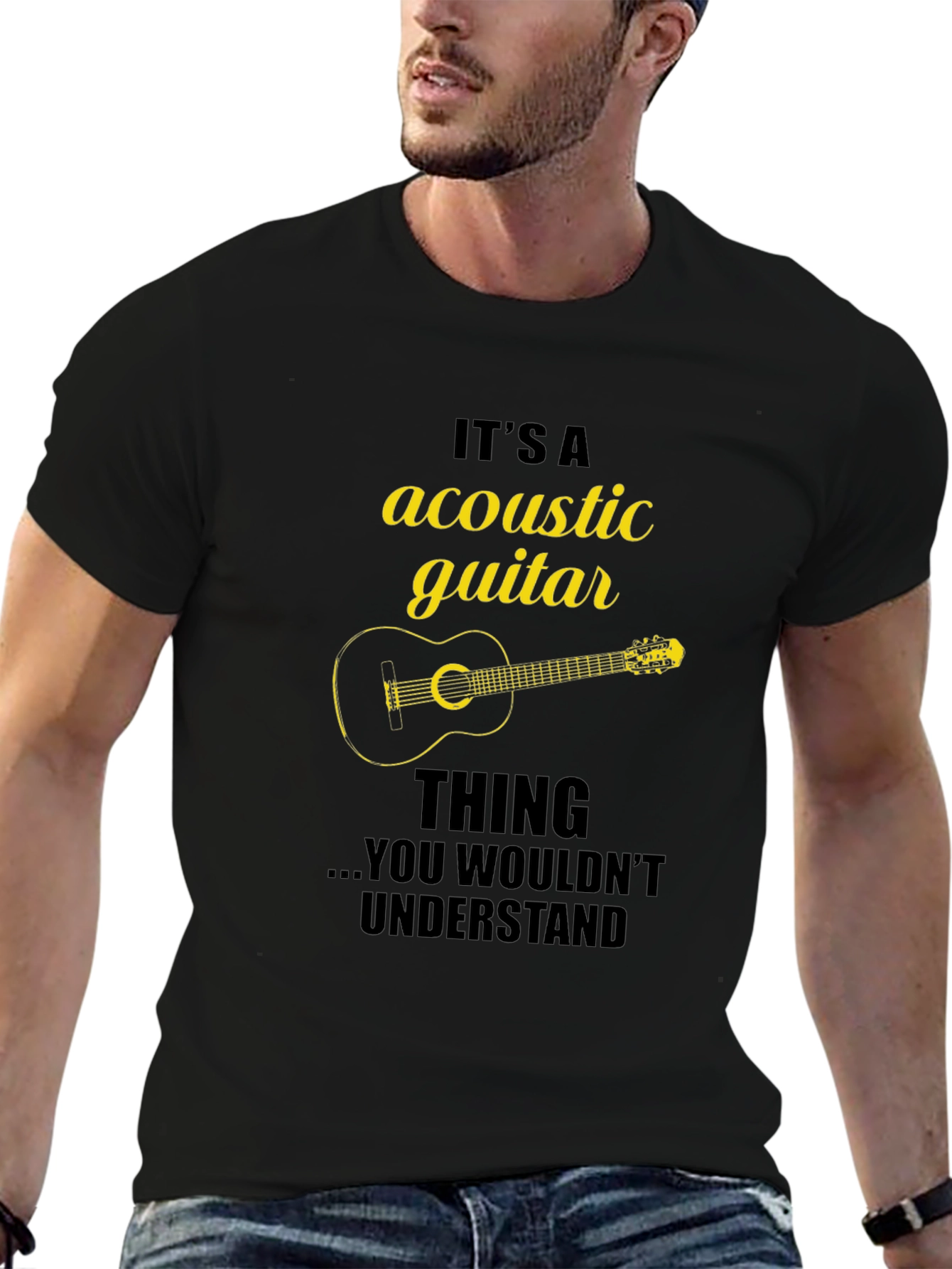 Acoustic Guitar Thing Graphic Tee Shirt